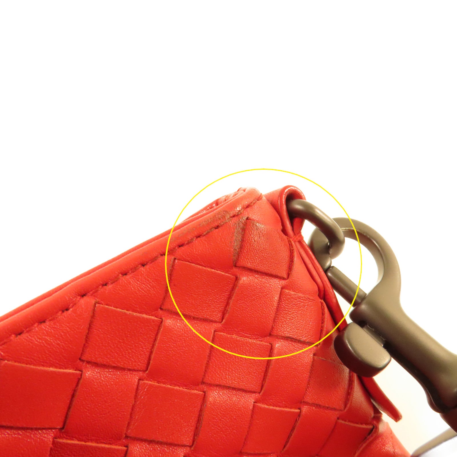 BOTTEGA VENETA 織紋皮革Shoulder Bag肩背袋紅色