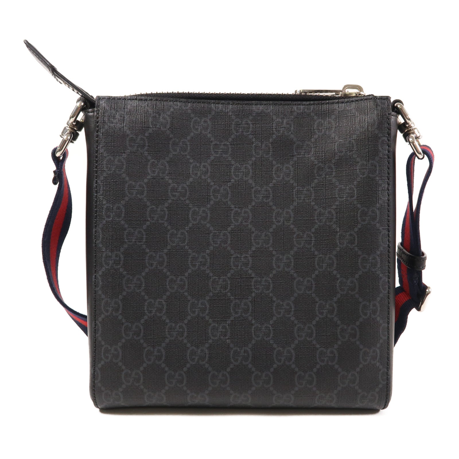 GUCCI 塗層帆布Shoulder Bag銀扣肩背袋