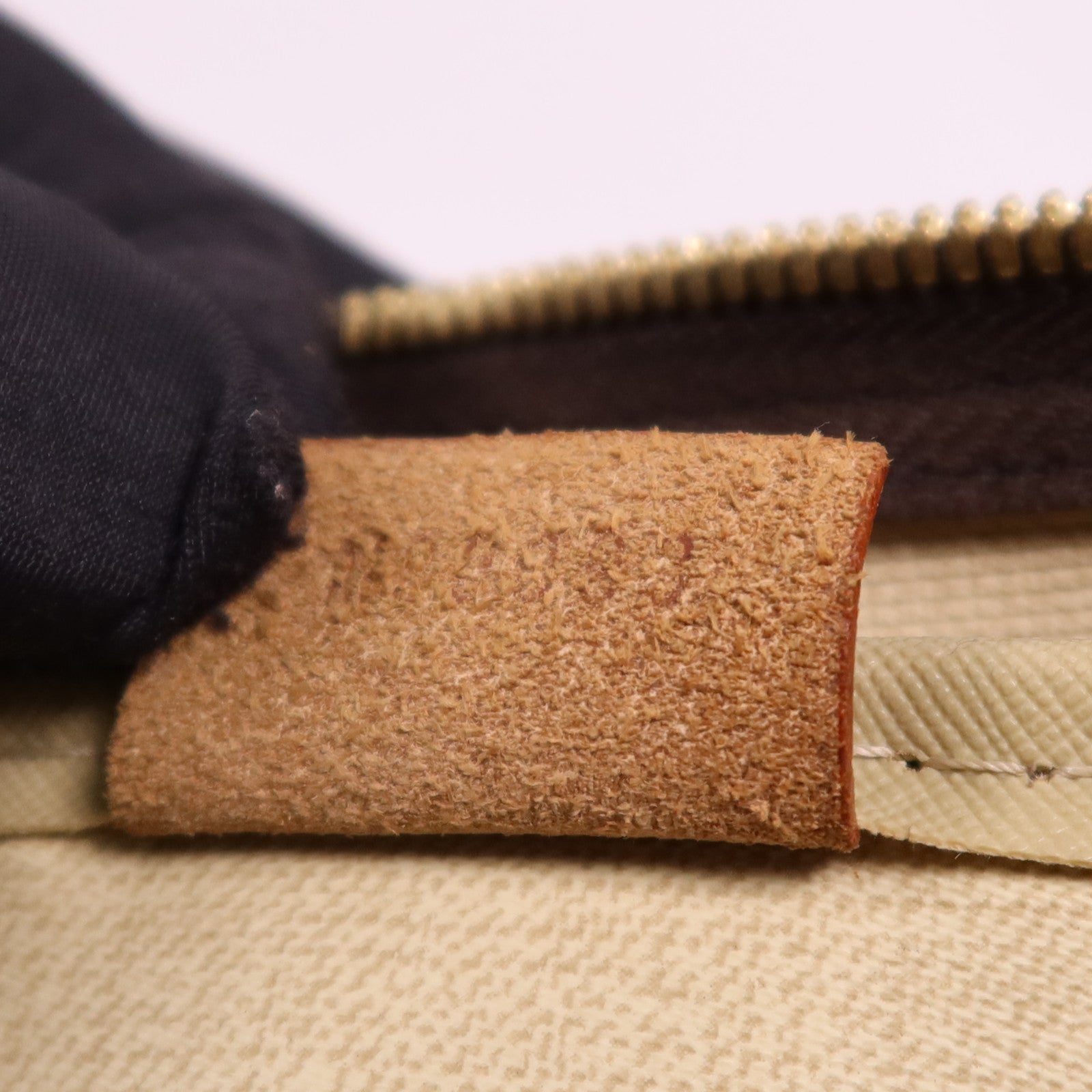 LOUIS VUITTON Monogram Deauville金扣手挽袋棕色