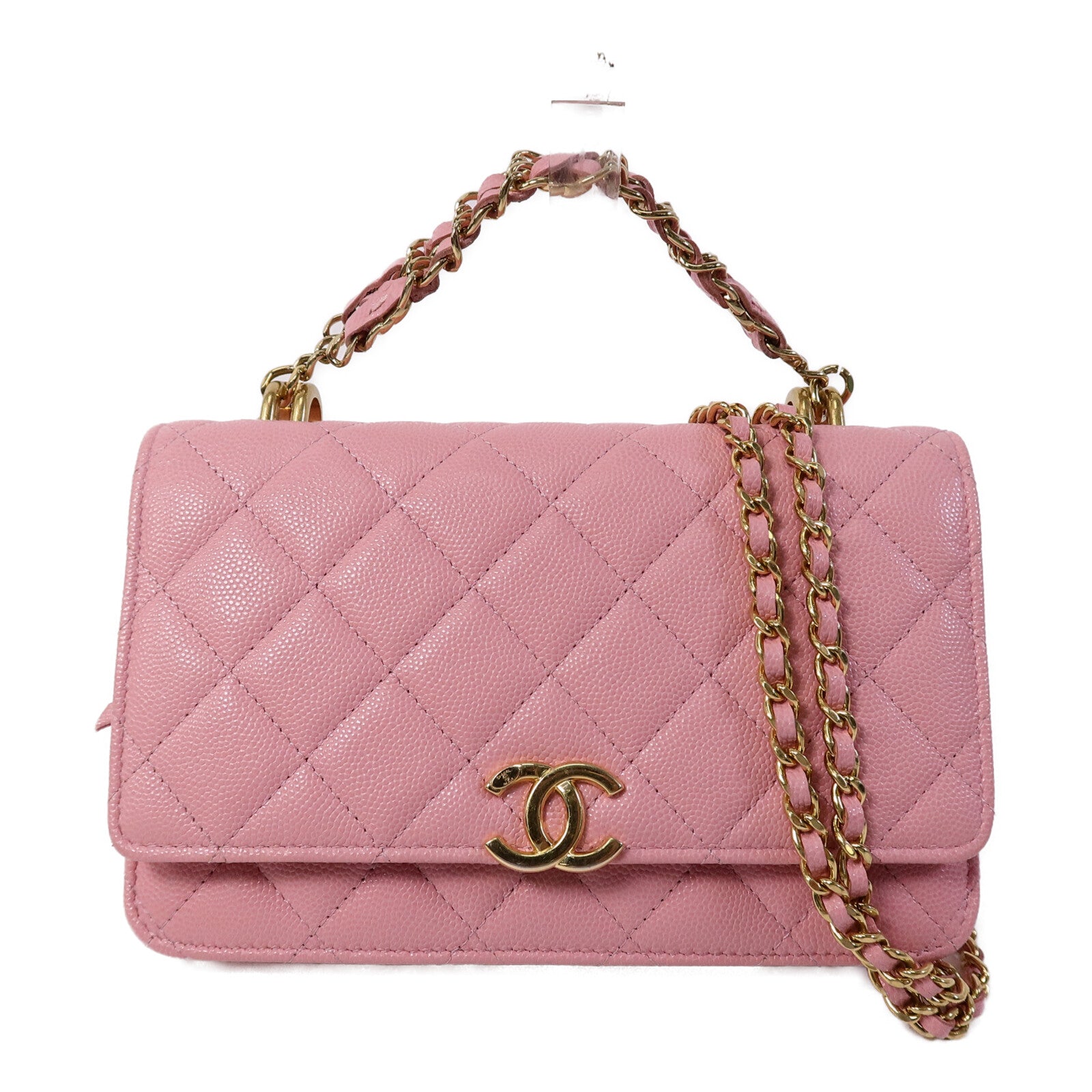 CHANEL 牛皮皮革WOC Wallet On Chain鏈帶手挽肩背兩用袋