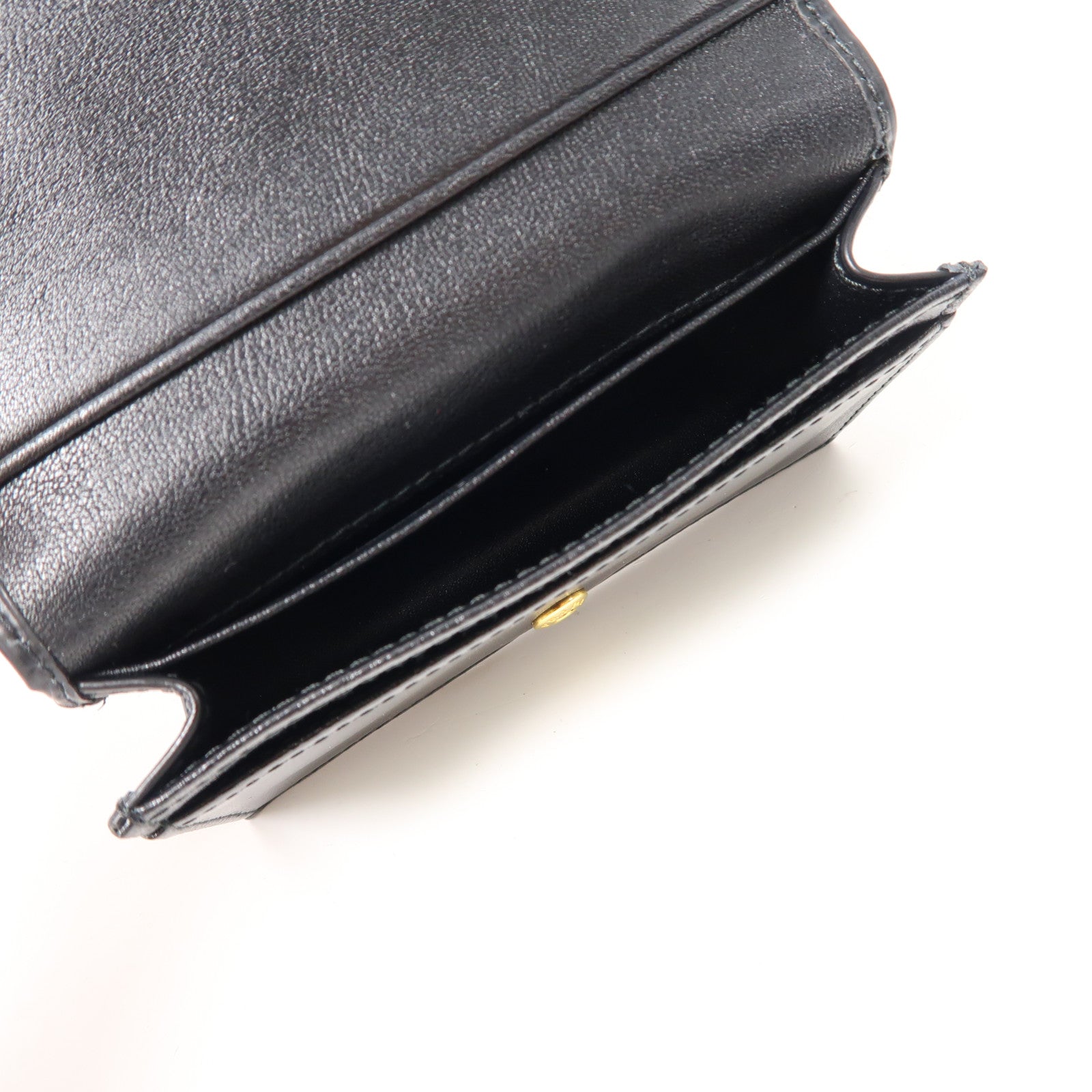 PRADA Saffiano皮革Card Case金扣卡片套黑色