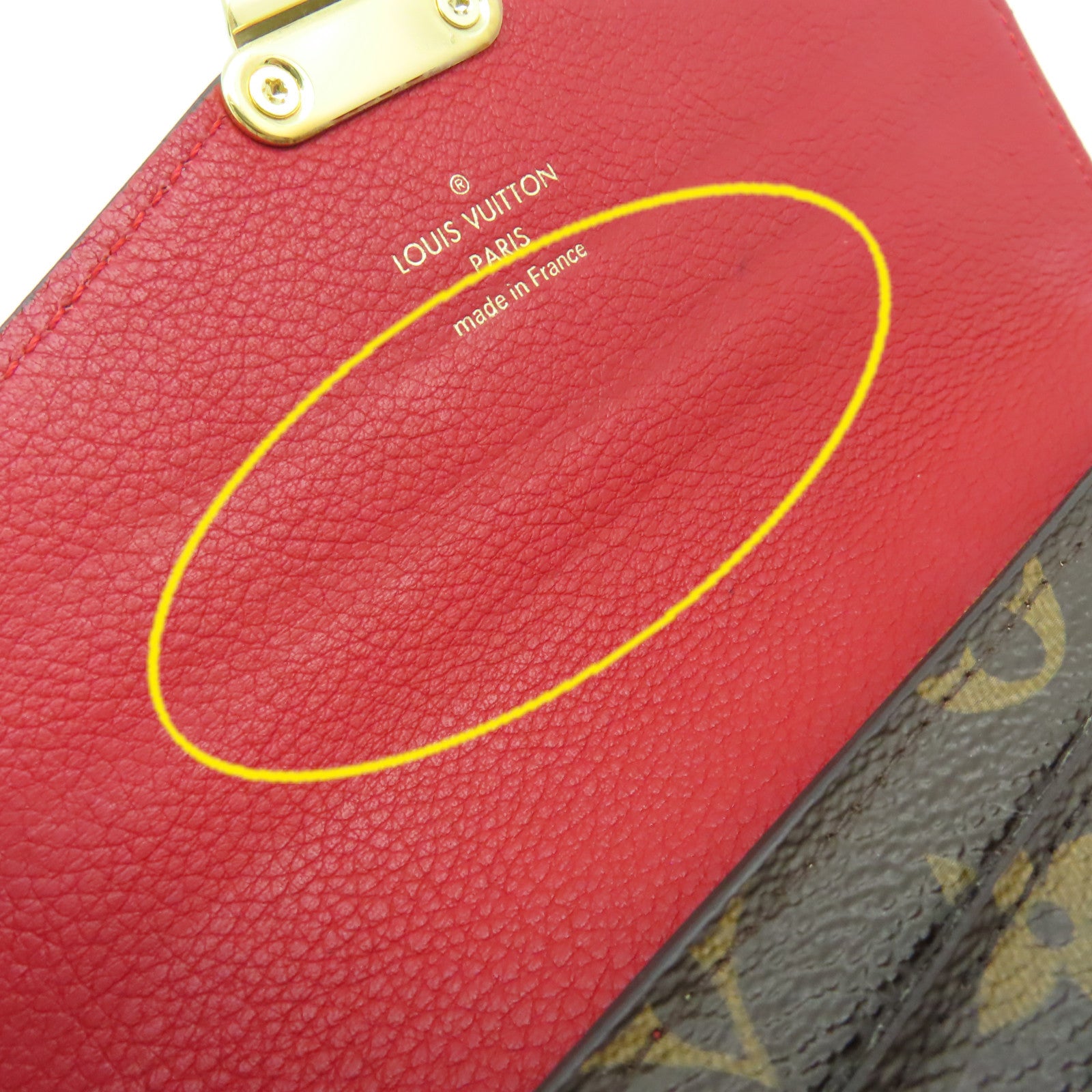 LOUIS VUITTON 【激減優惠】Monogram Pallas Long Wallet金扣長錢包啡色/紅色