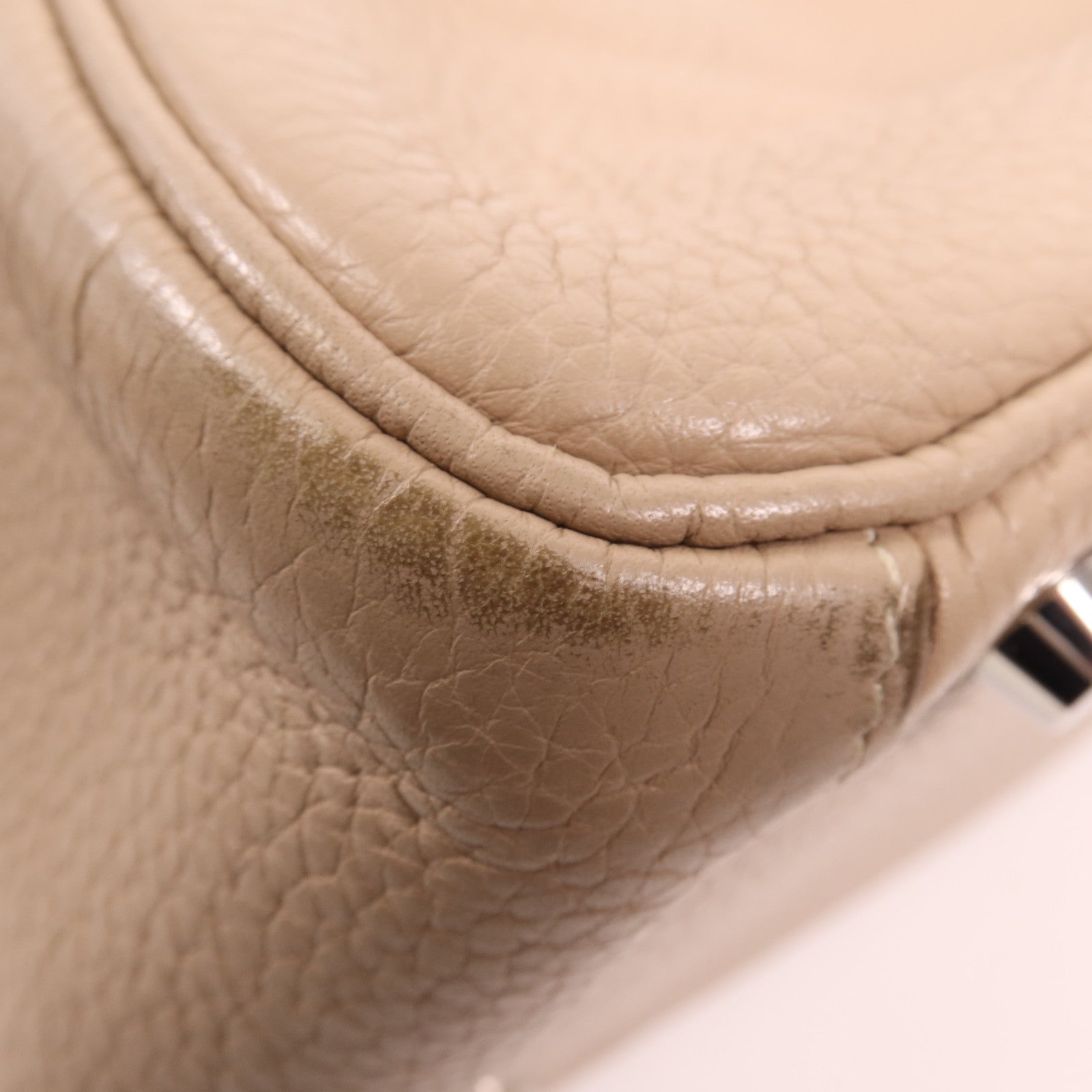 HERMES Clemence皮革Lindy 30銀扣手挽肩背兩用袋Argile