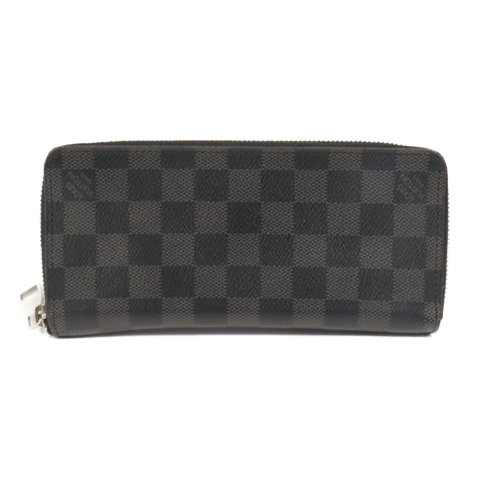 LOUIS VUITTON 【激減優惠】Damier Graphite Zippy Vertical Long Wallet銀扣拉鍊長錢包黑色