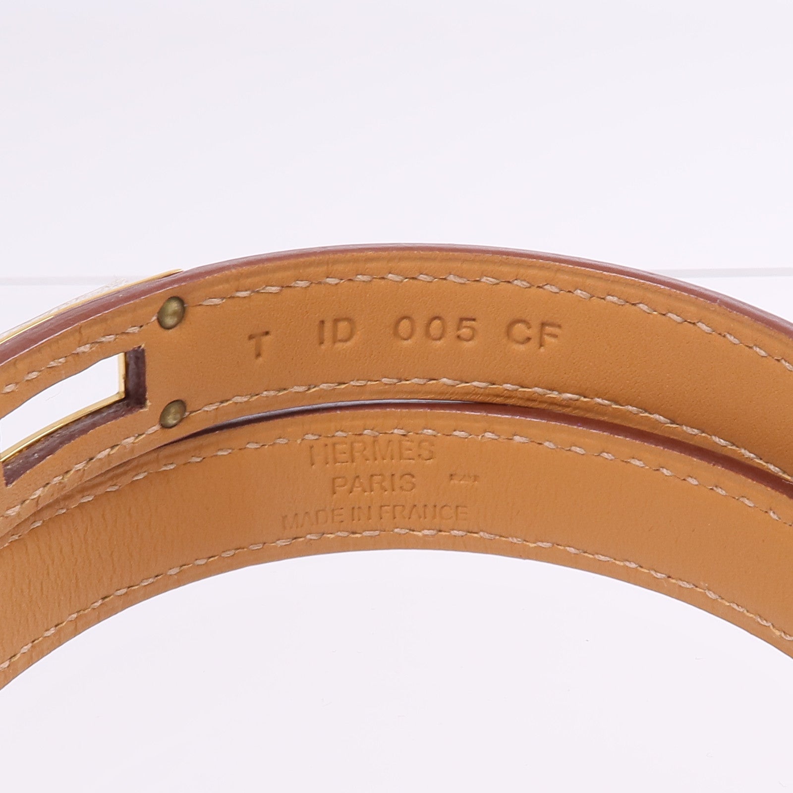 HERMES 【激減優惠】Lizard皮革Kelly Double Tour Bracelet金扣手帶