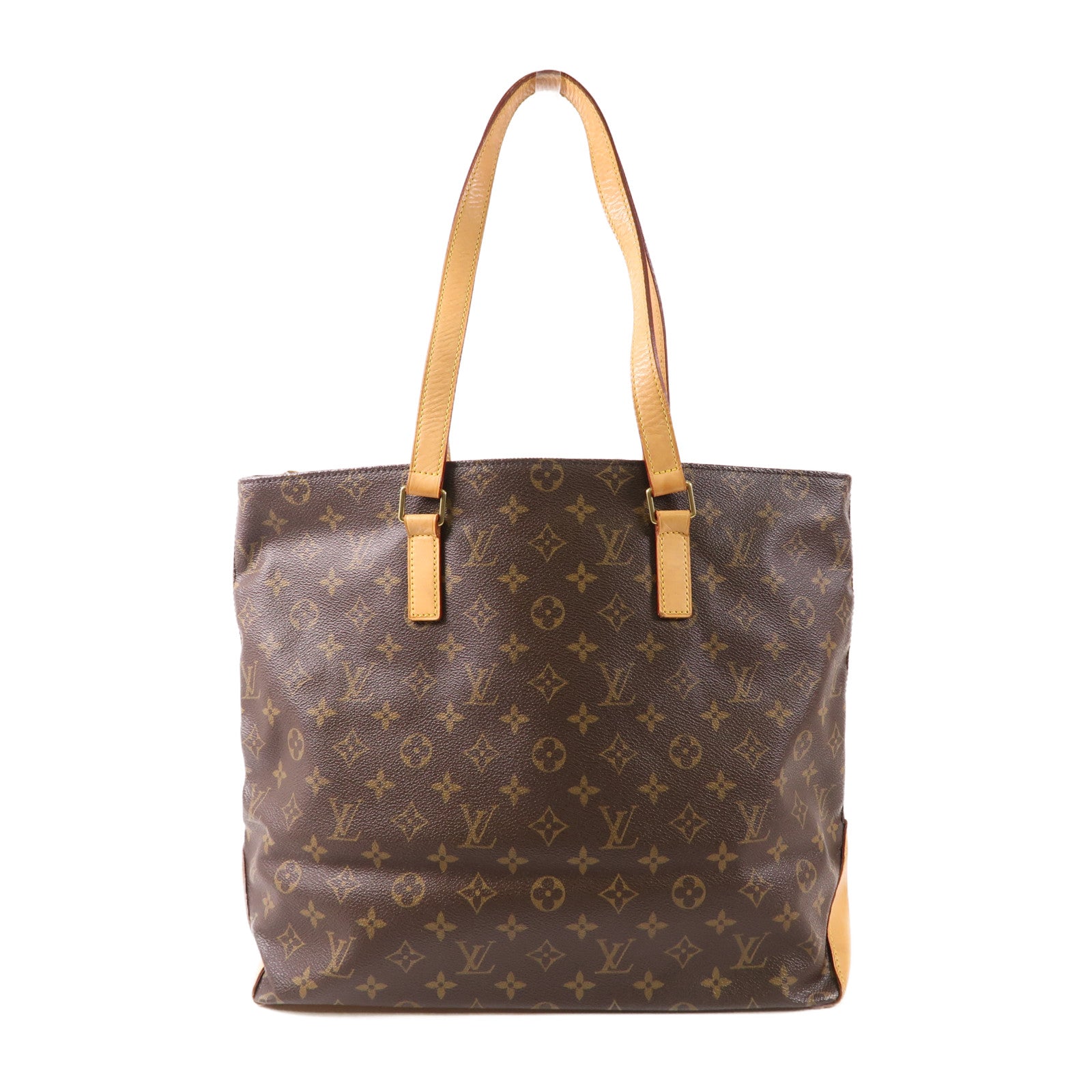 LOUIS VUITTON Monogram Cabas Mezzo金扣肩背袋棕色