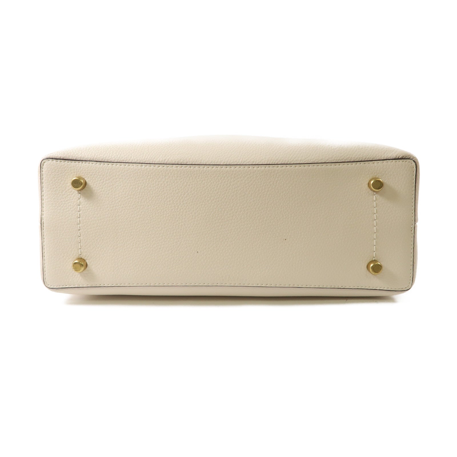 COACH GHW Willow 2 Way Shoulder Bag C25901 Leather White/Brown