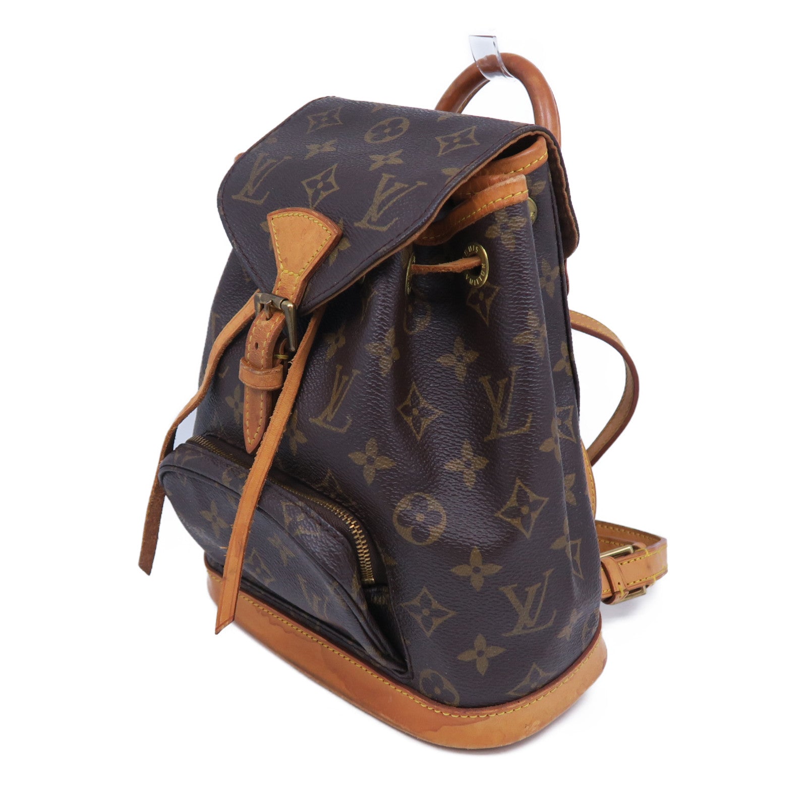 LOUIS VUITTON 【清倉大減價】Monogram Mini Montsouris金扣背包啡色