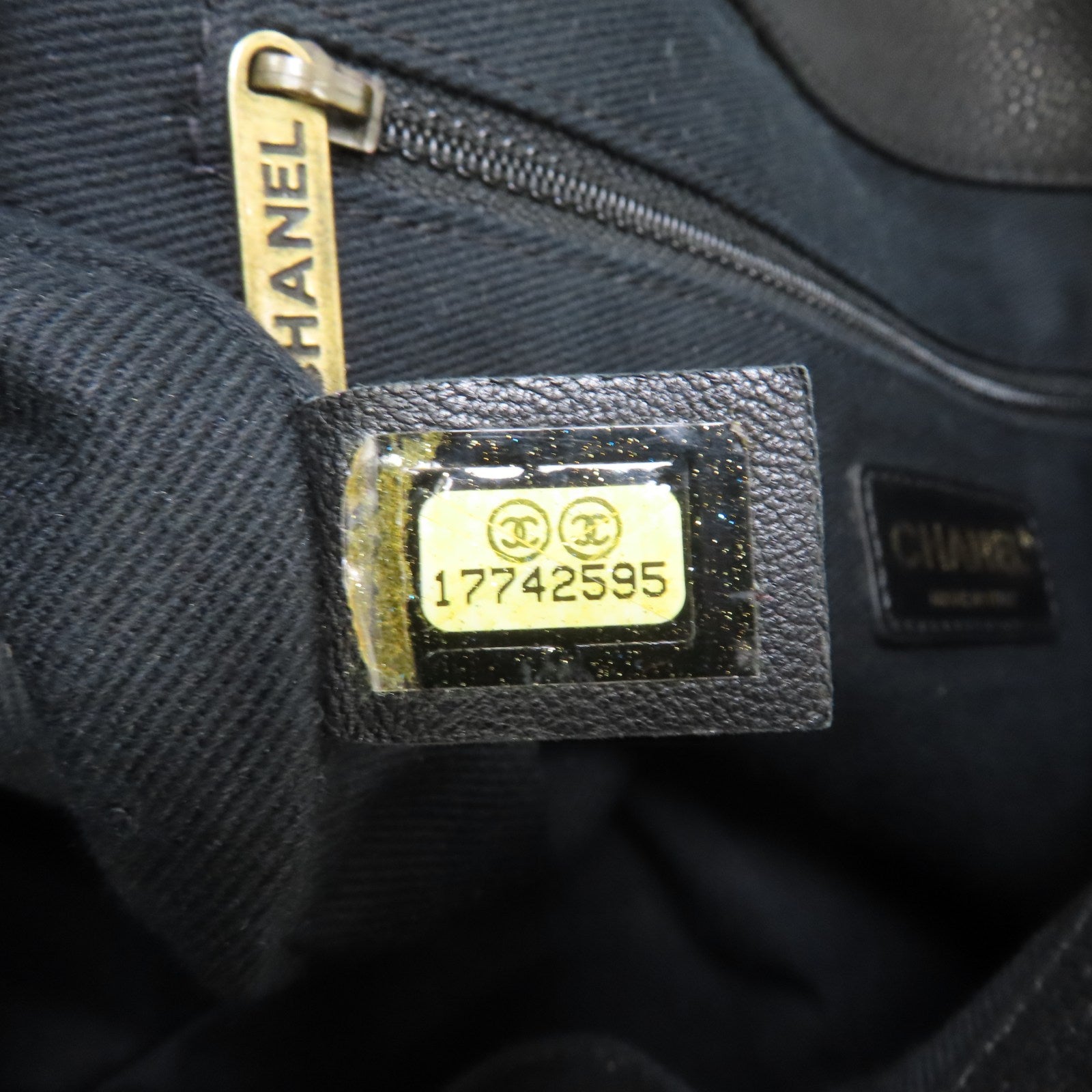 CHANEL 菱格牛皮皮革Chain Shoulder Bag金扣手挽肩背兩用袋黑色