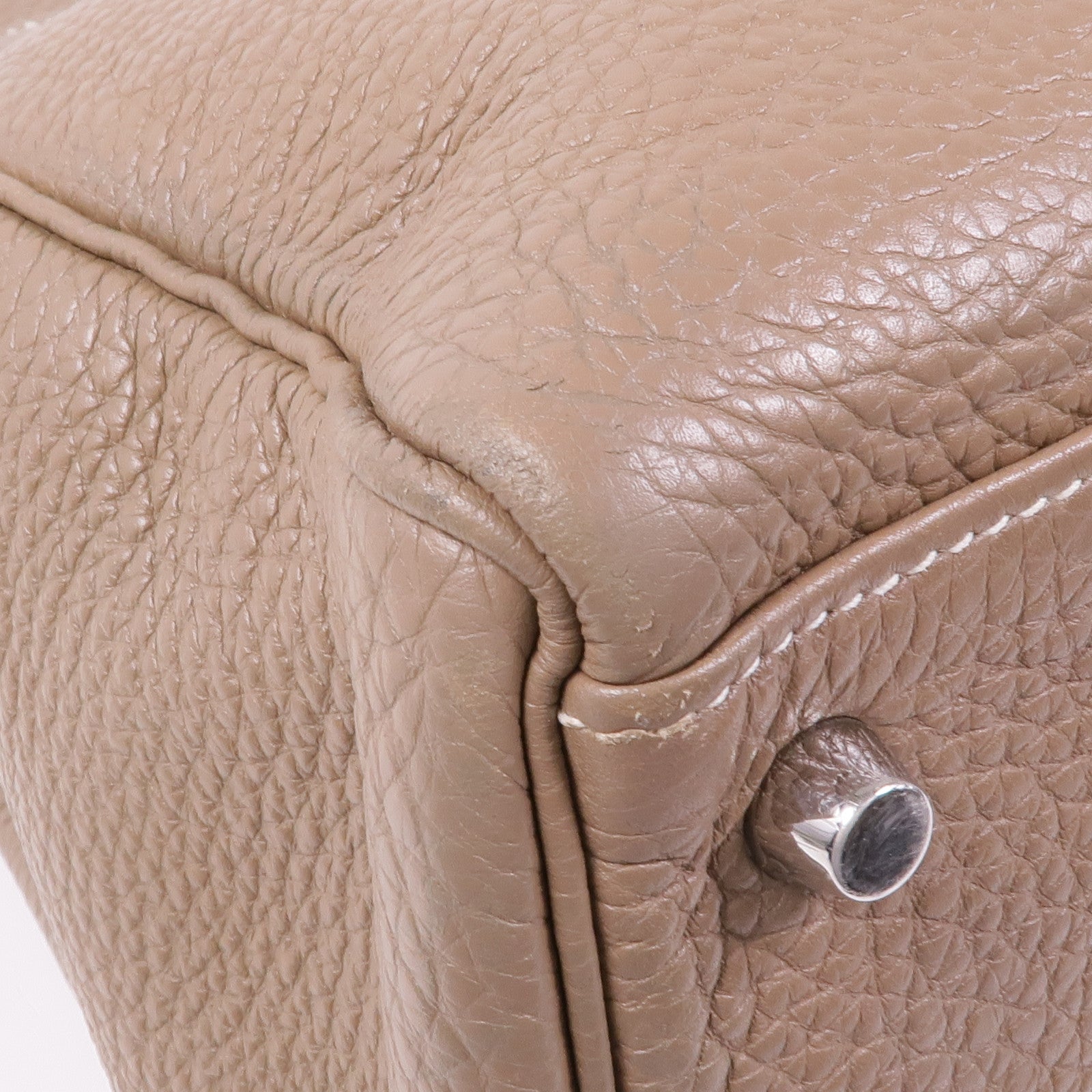 HERMES Togo皮革Kelly 35銀扣手挽肩背兩用袋18 Etoupe
