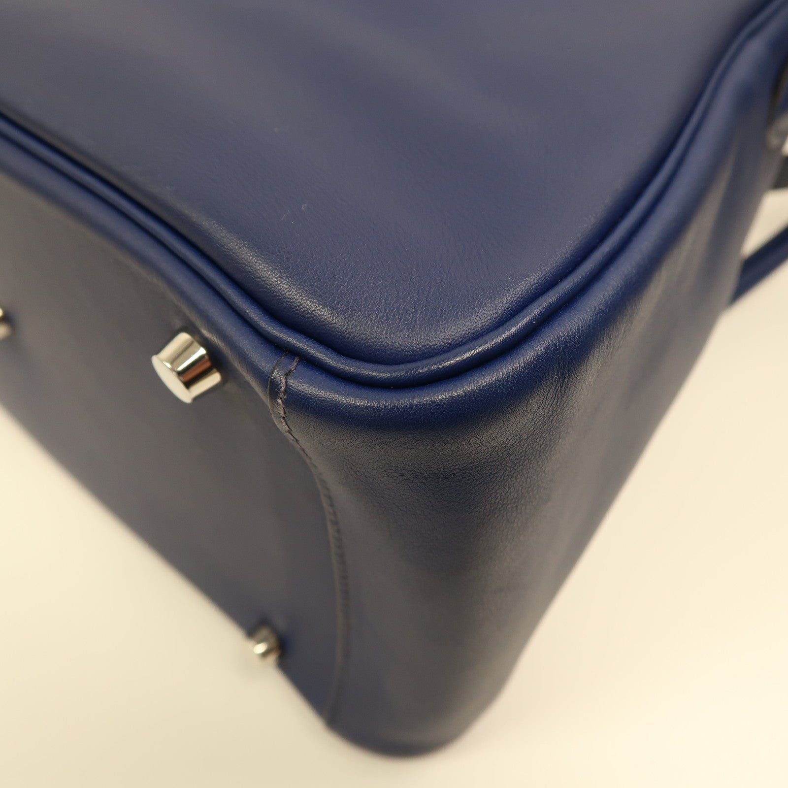 HERMES PHW Lindy 30 2 Way Shoulder Bag Handbag Swift Leather Blue Sapphire