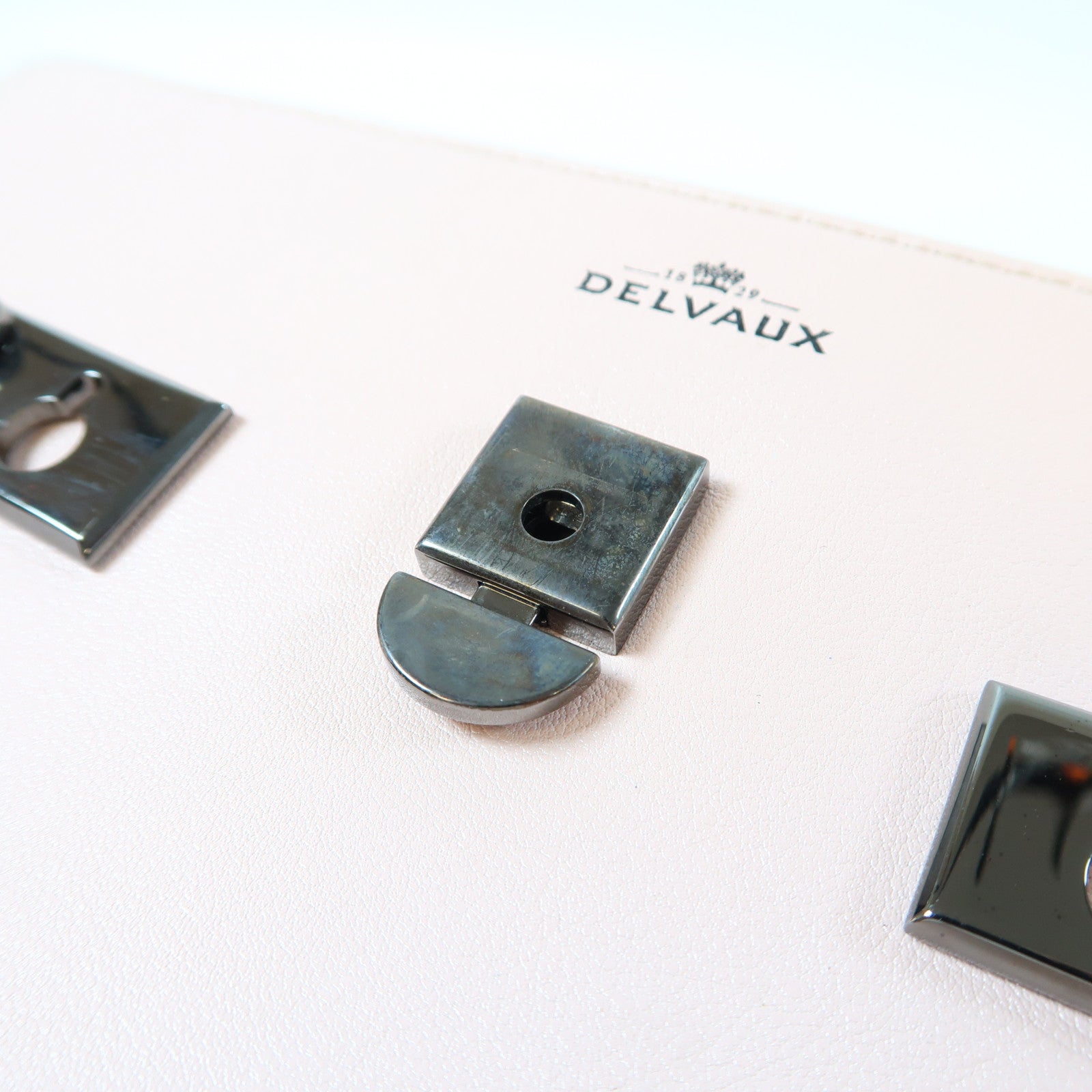 Delvaux 羊皮皮革Delvaux Tempete黑扣手挽肩背兩用袋粉紅色