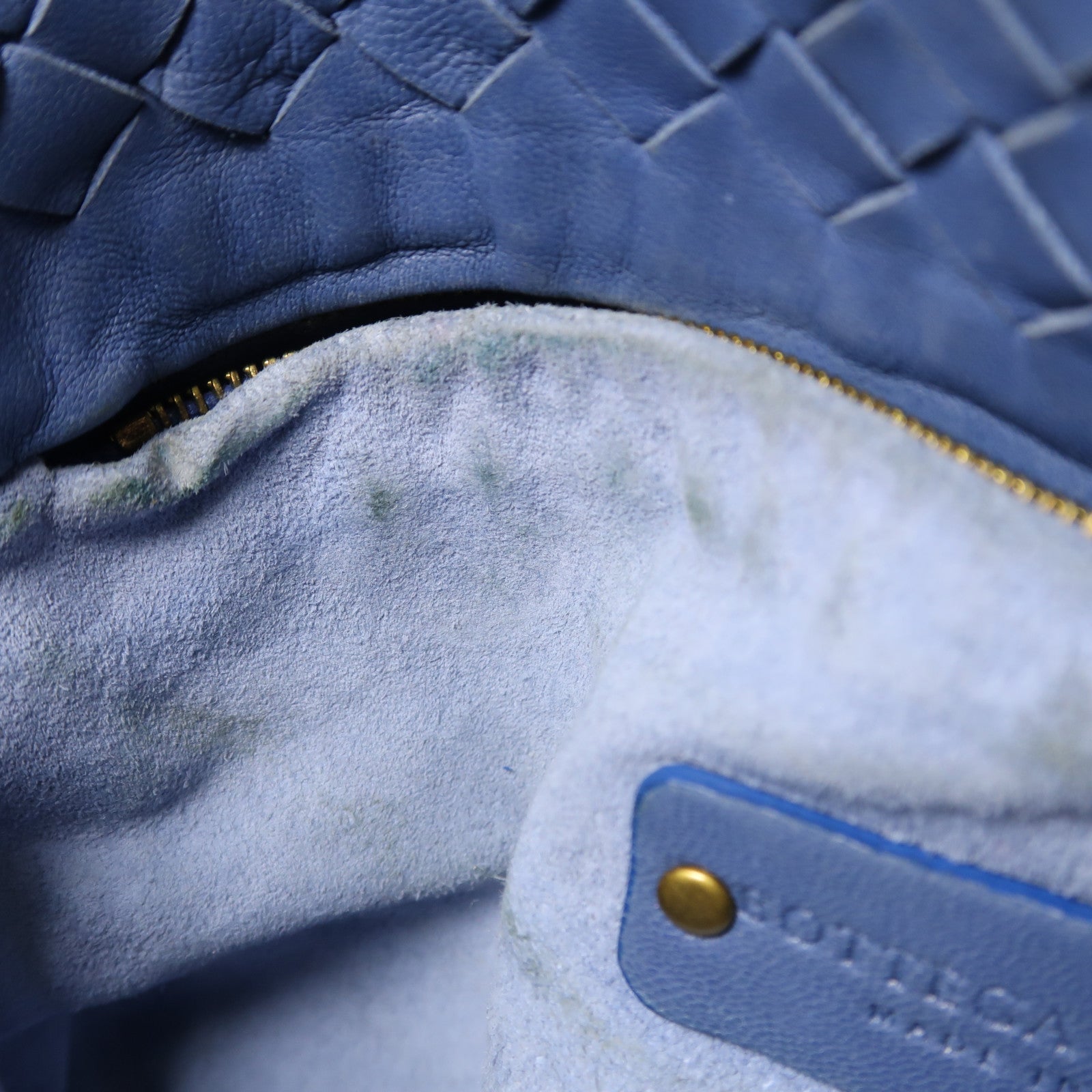 BOTTEGA VENETA 牛皮皮革Shoulder Bag金扣肩背袋藍色