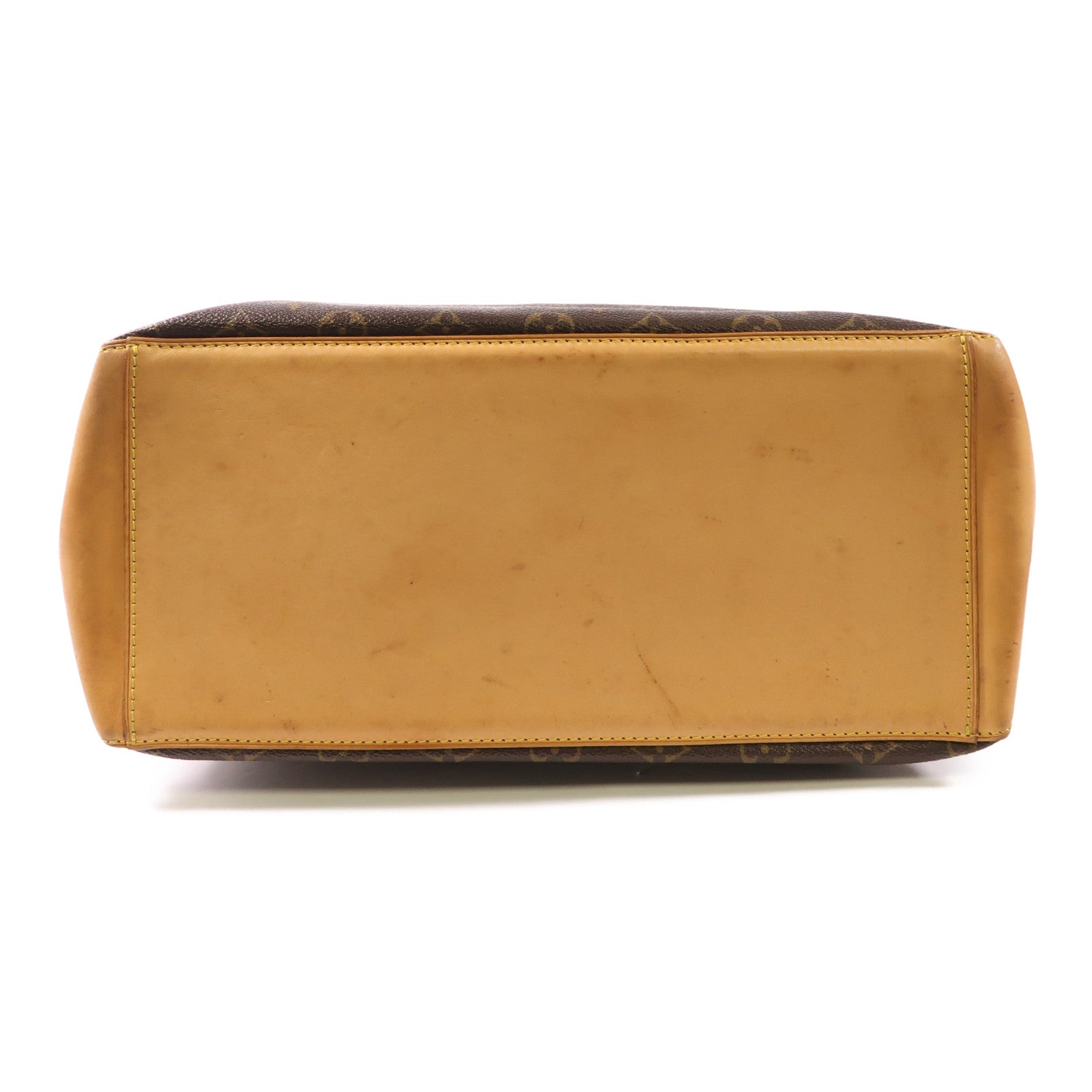 LOUIS VUITTON Monogram Cabas Mezzo金扣肩背袋棕色