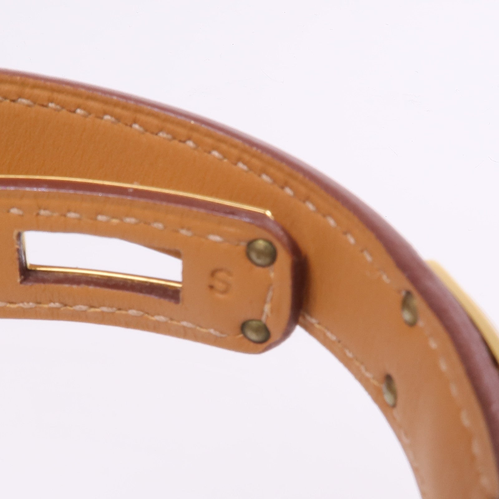 HERMES 【激減優惠】Lizard皮革Kelly Double Tour Bracelet金扣手帶