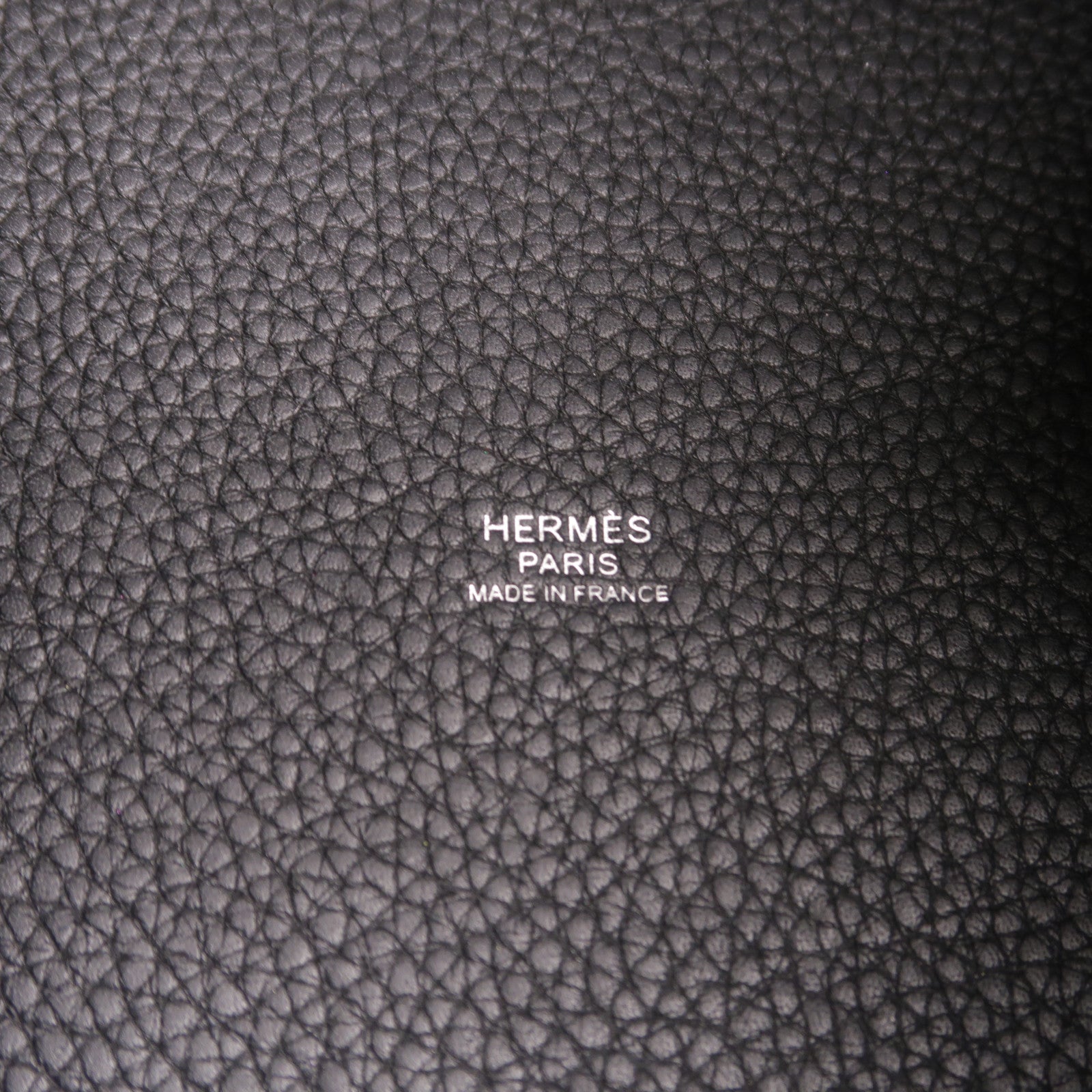 HERMES Clemence皮革Picotin MM手挽袋Noir