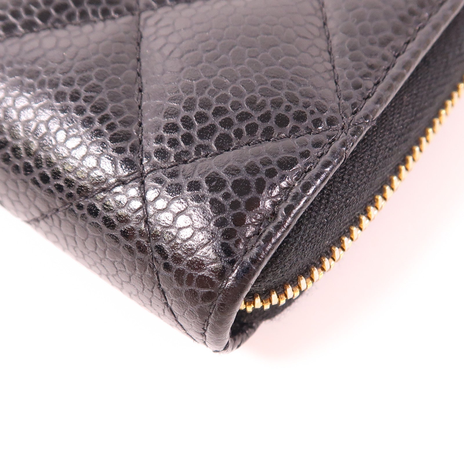 CHANEL 牛皮皮革Long Wallet金扣長錢包