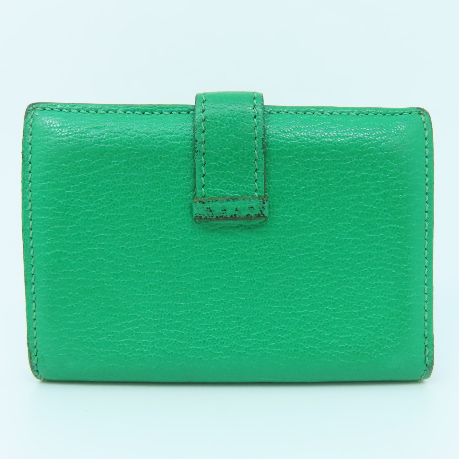 HERMES 【激減優惠】Chevre皮革Bearn Card Case銀扣卡片套綠色