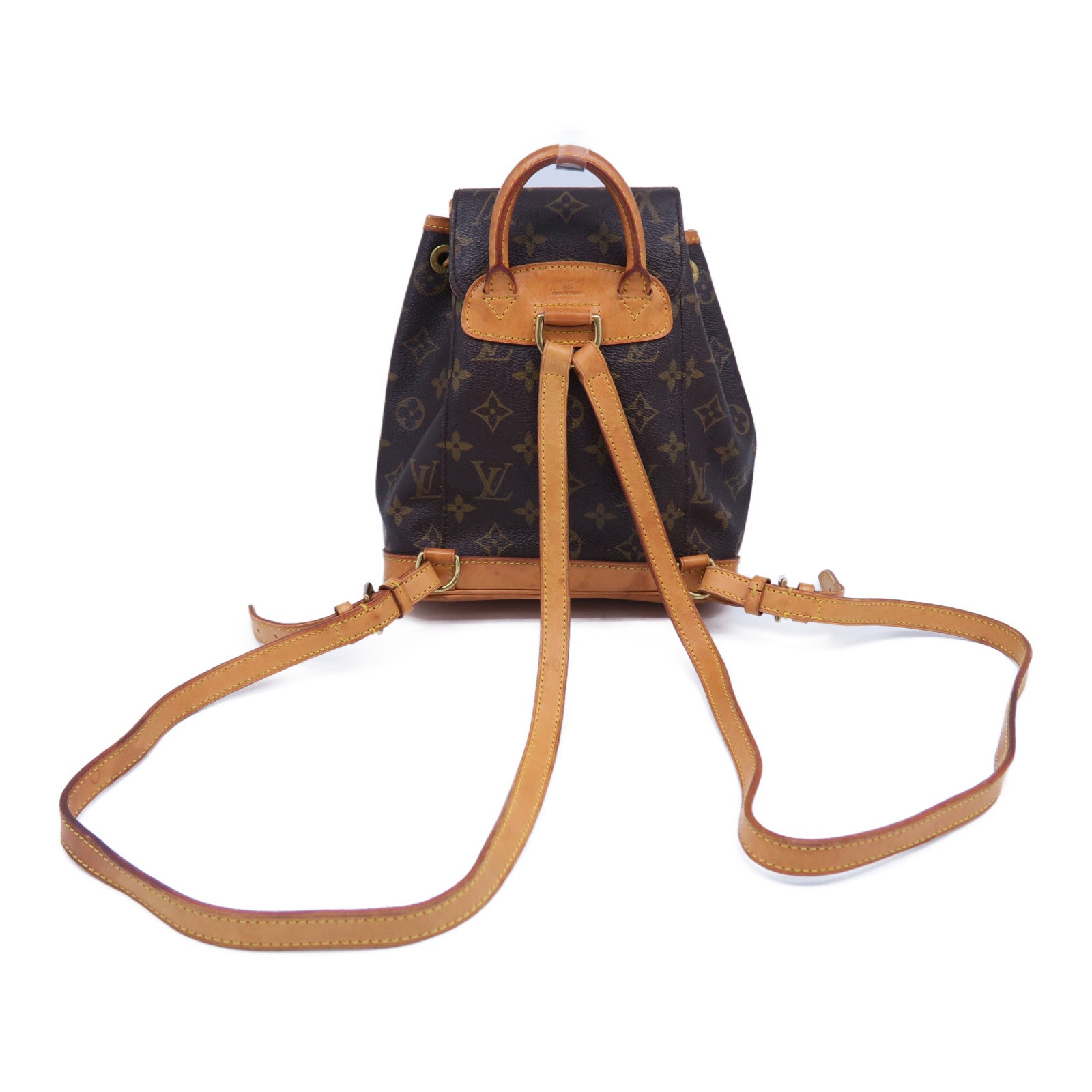 LOUIS VUITTON 【清倉大減價】Monogram Mini Montsouris金扣背包啡色