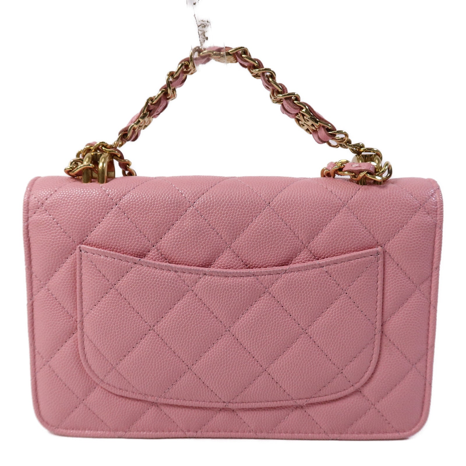 CHANEL 牛皮皮革WOC Wallet On Chain鏈帶手挽肩背兩用袋