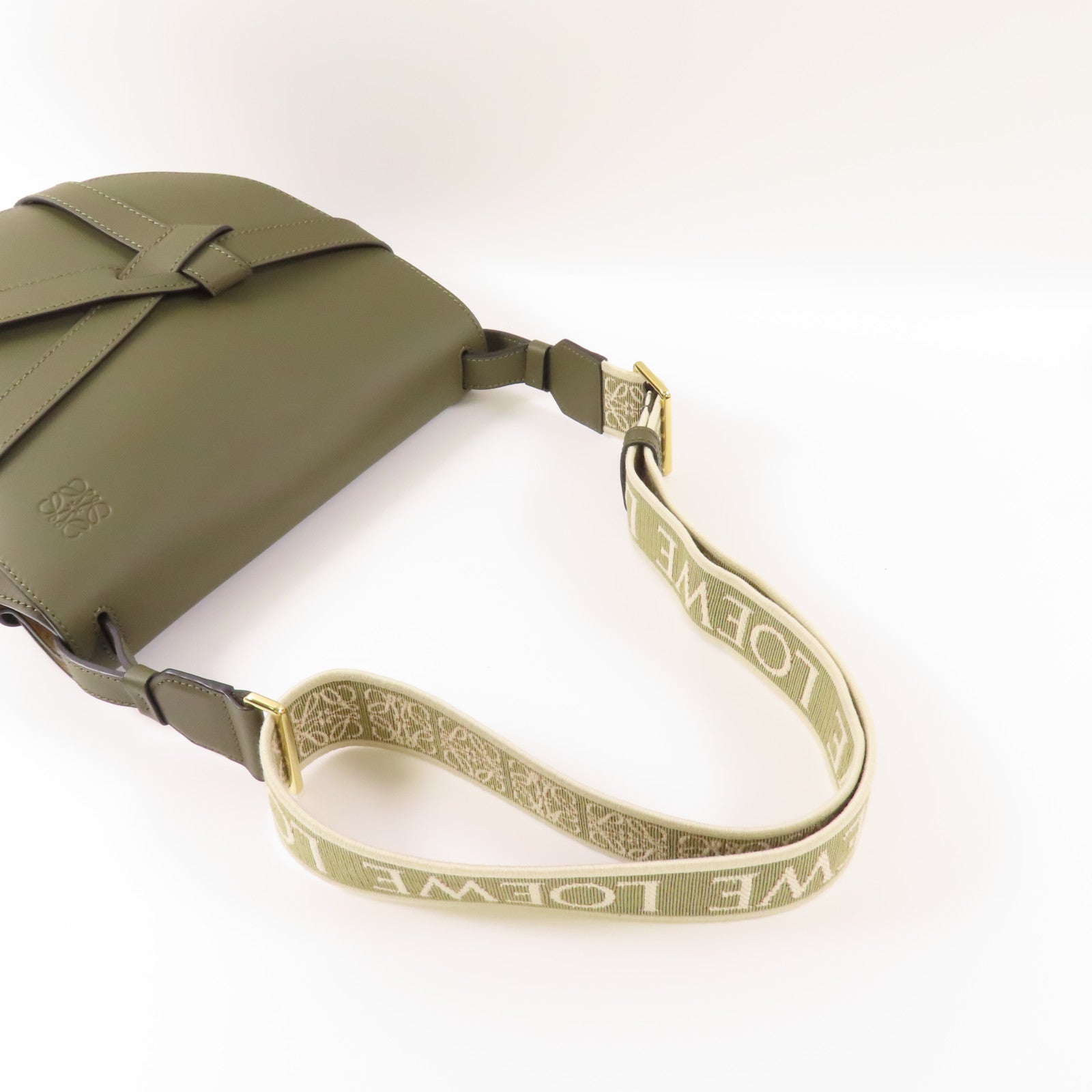 LOEWE 牛皮皮革Small Gate Dual bag金扣肩背袋