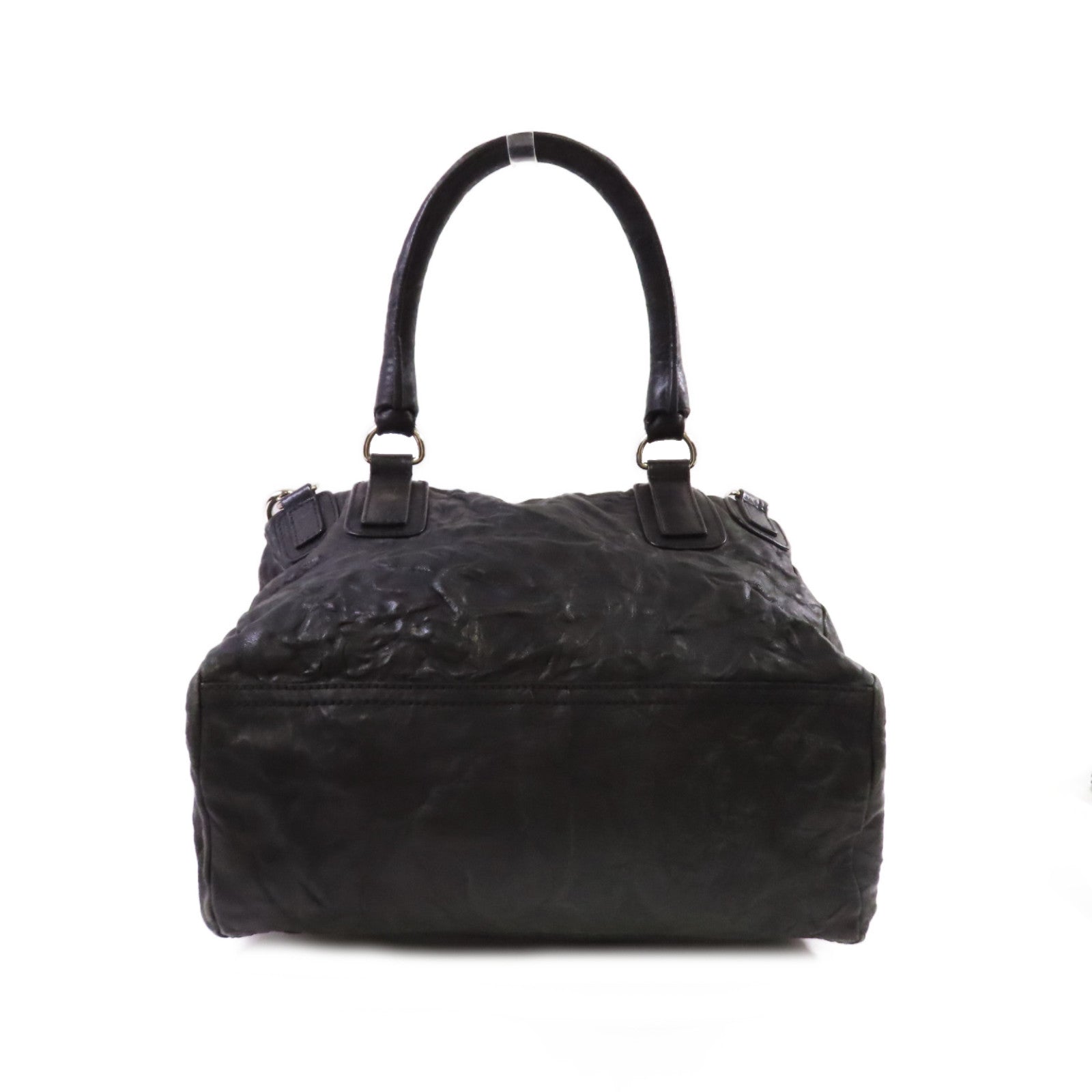 GIVENCHY 皮革Pandora Shoulder Bag銀扣手挽肩背兩用袋黑色