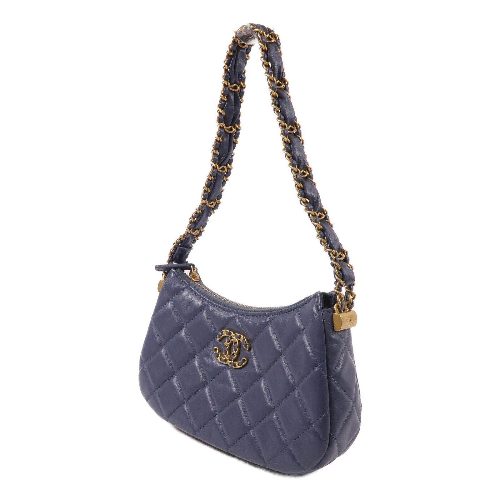 CHANEL 羊皮皮革Chanel 19 Hobo鏈帶肩背袋