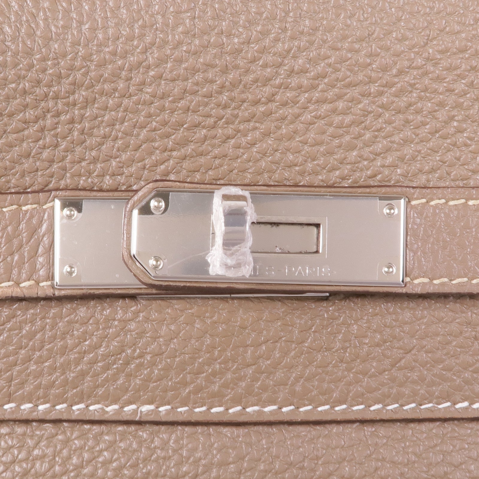 HERMES Togo皮革Kelly 35銀扣手挽肩背兩用袋18 Etoupe