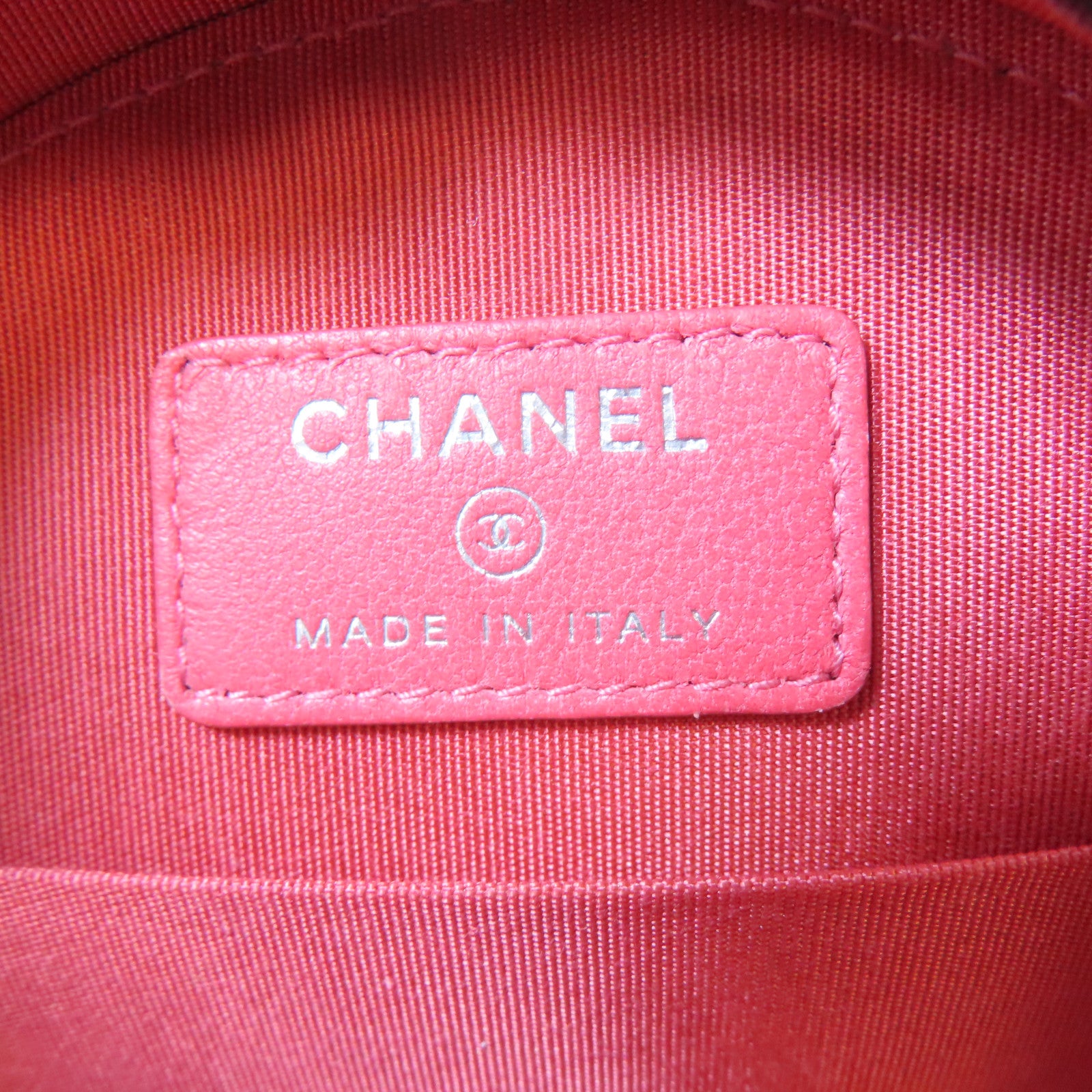 CHANEL 【激減優惠】菱格羊皮皮革Chain Shoulder銀扣鏈帶肩背袋深藍色/粉紅色