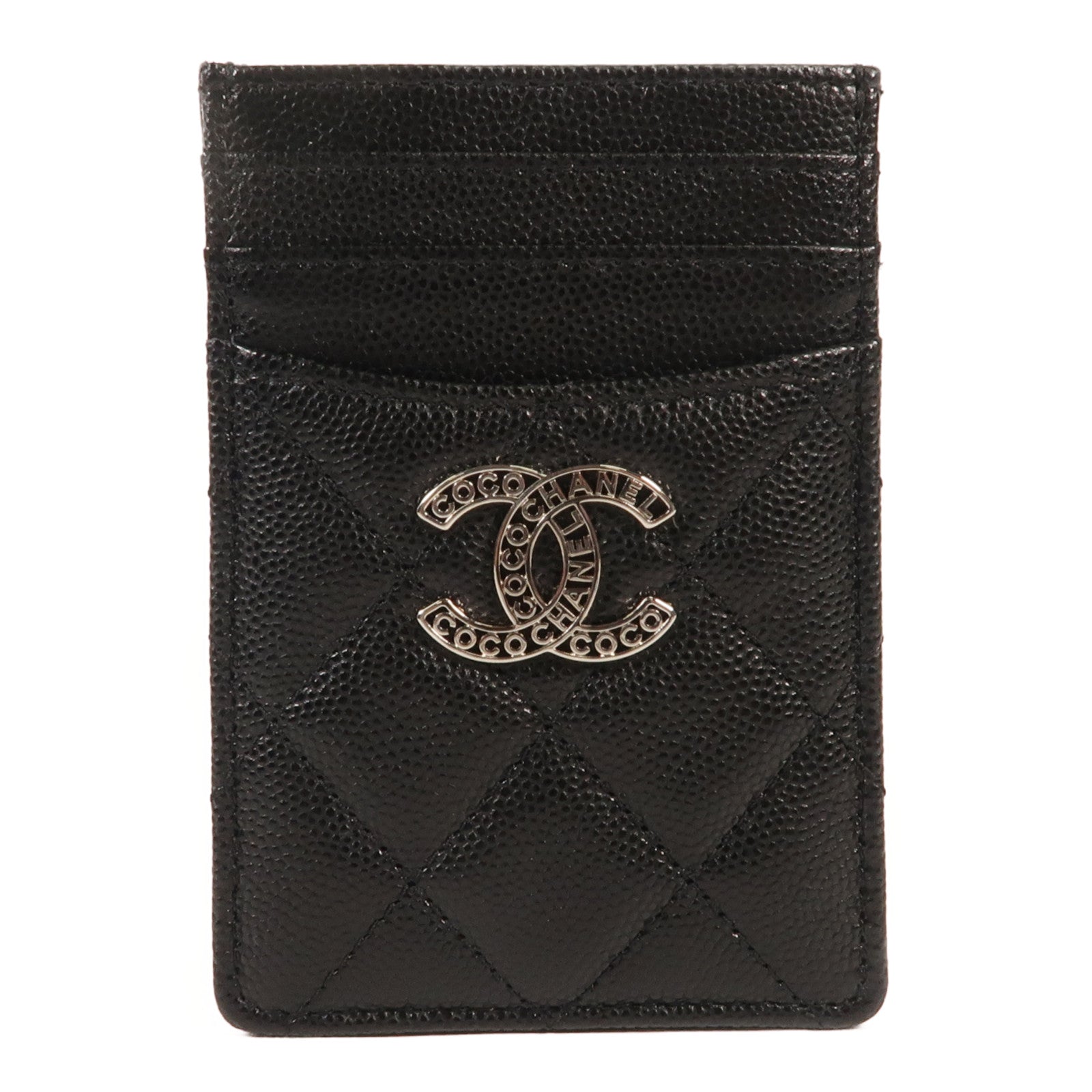 CHANEL 牛皮皮革Card Holder銀扣卡片套