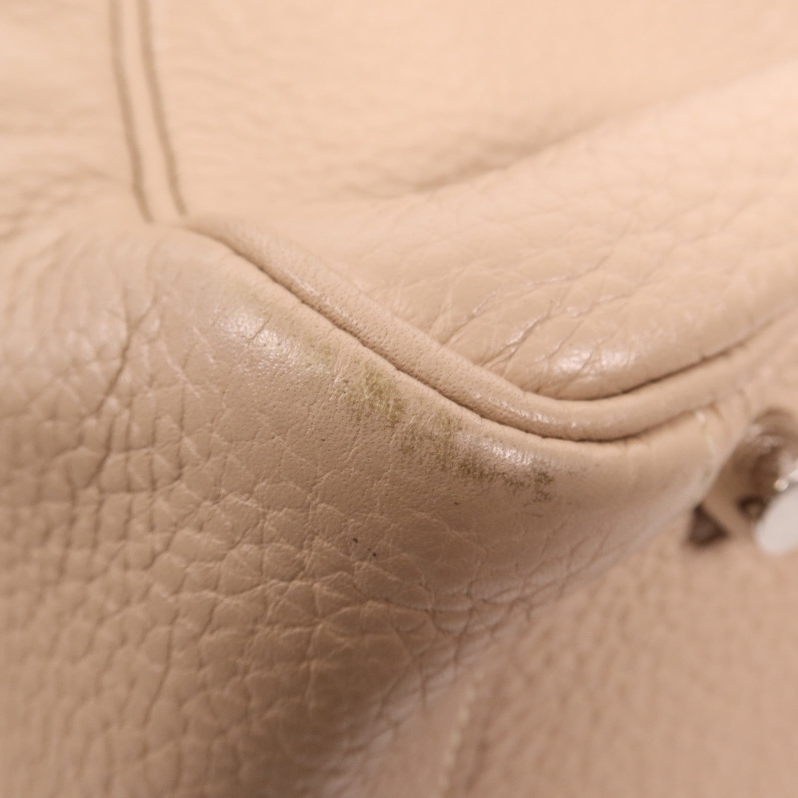 HERMES Clemence皮革Lindy 30銀扣手挽肩背兩用袋Argile