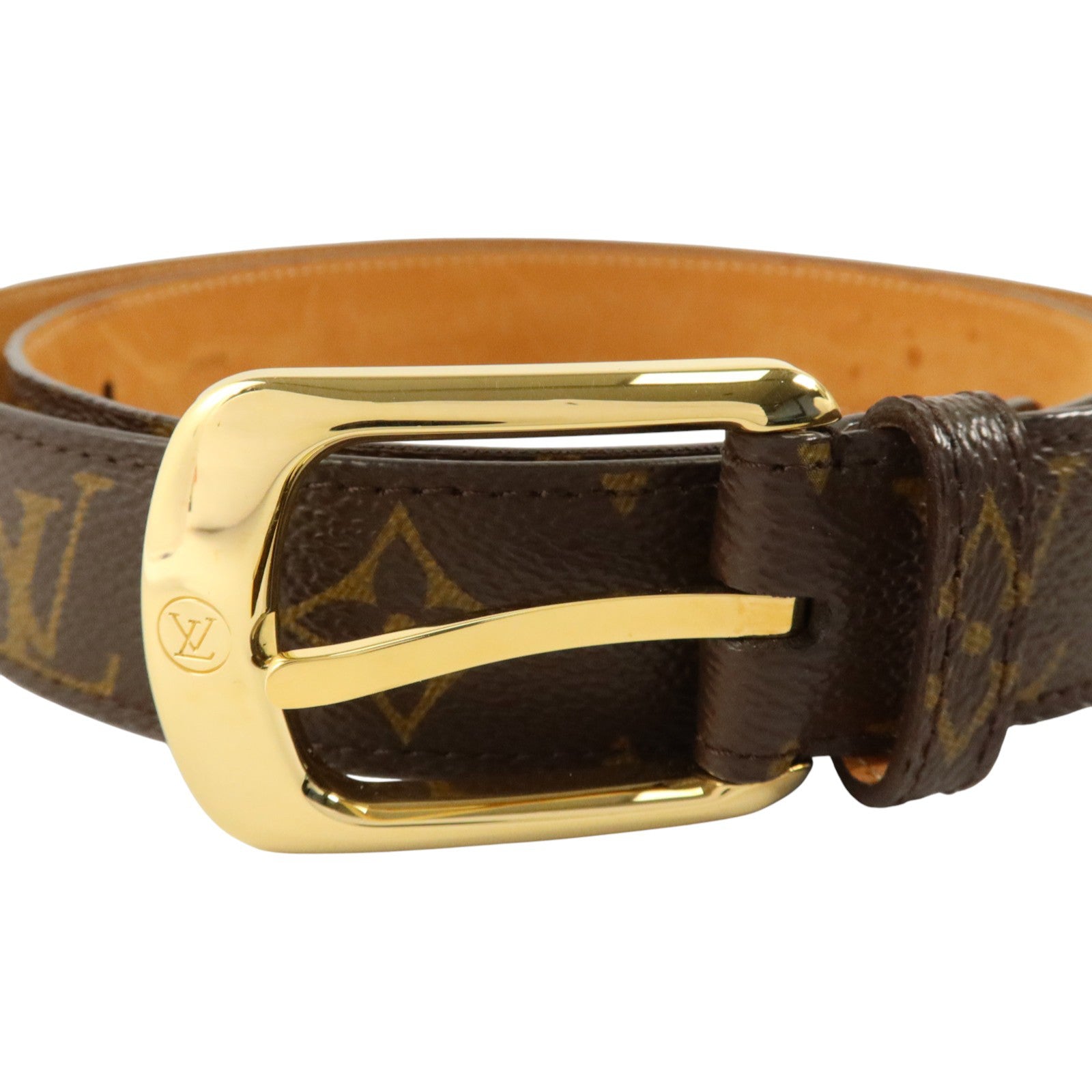 LOUIS VUITTON Monogram Ellipse Belt 100cm金扣腰帶