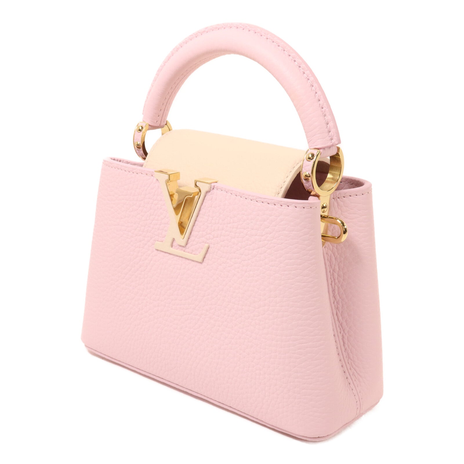 LOUIS VUITTON 牛皮皮革Capucines Mini鏈帶手挽肩背兩用袋