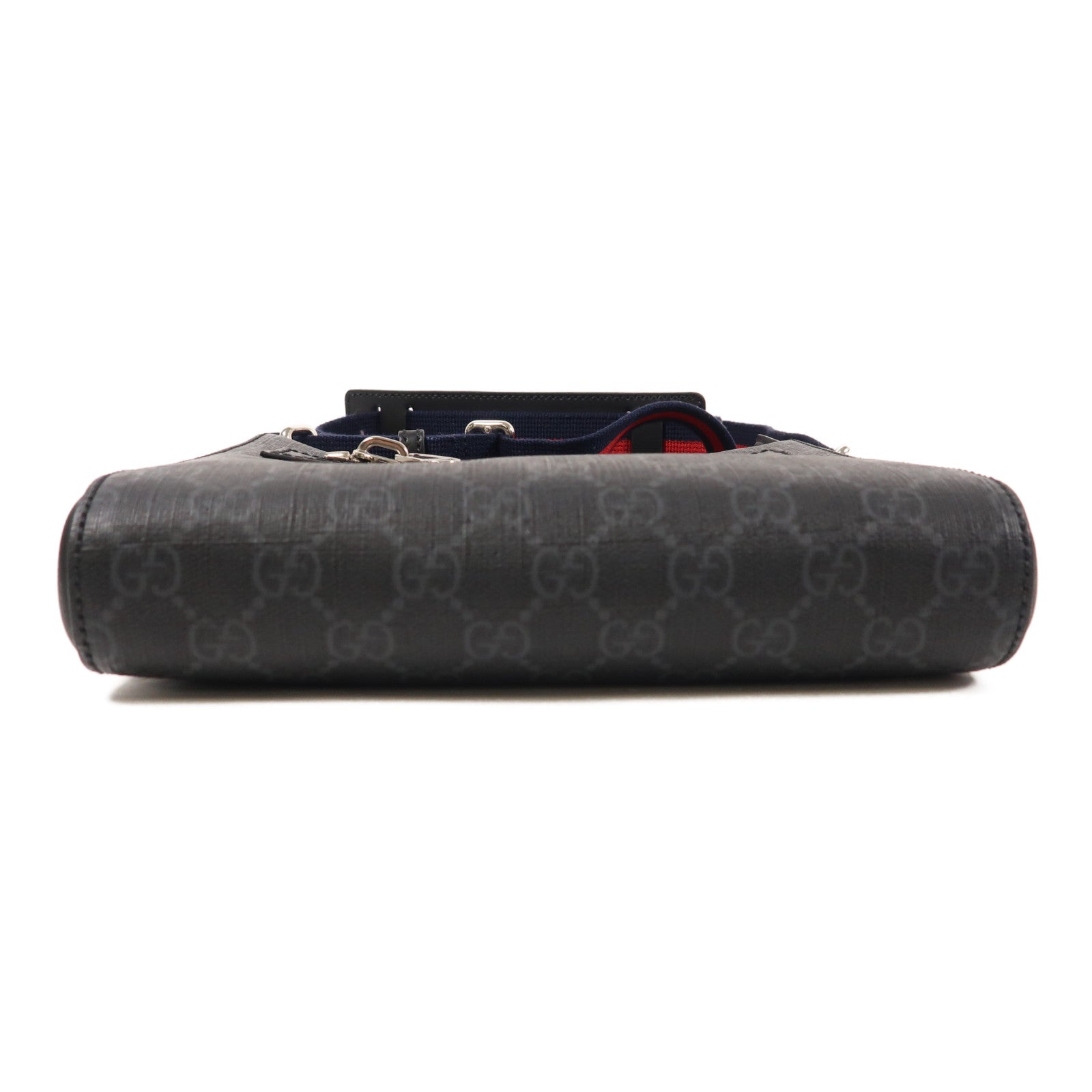 GUCCI 塗層帆布Shoulder Bag銀扣肩背袋
