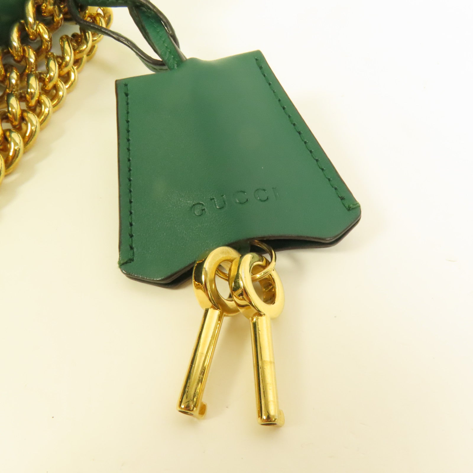 GUCCI 牛皮皮革Padlock金扣鏈帶肩背袋