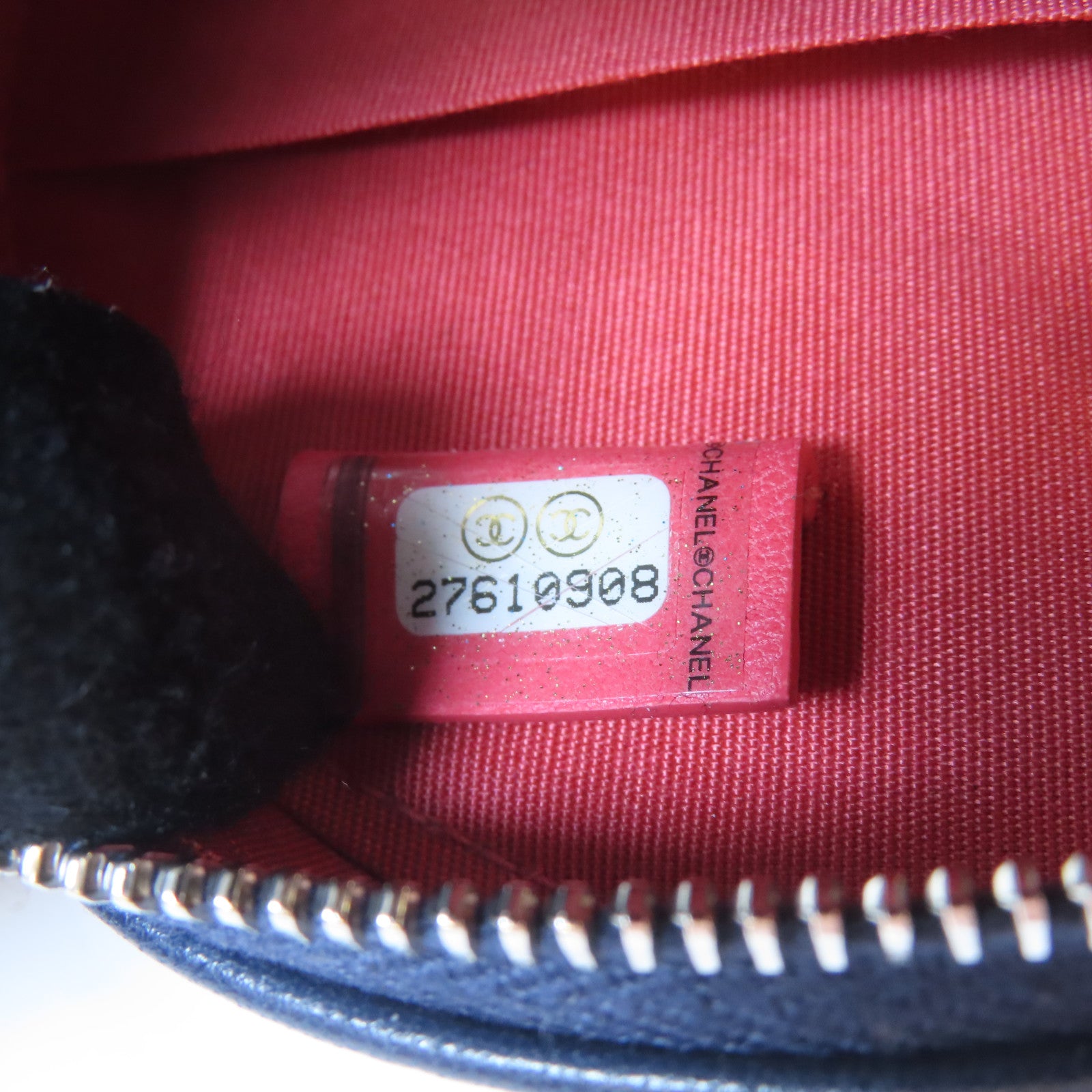CHANEL 【激減優惠】菱格羊皮皮革Chain Shoulder銀扣鏈帶肩背袋深藍色/粉紅色