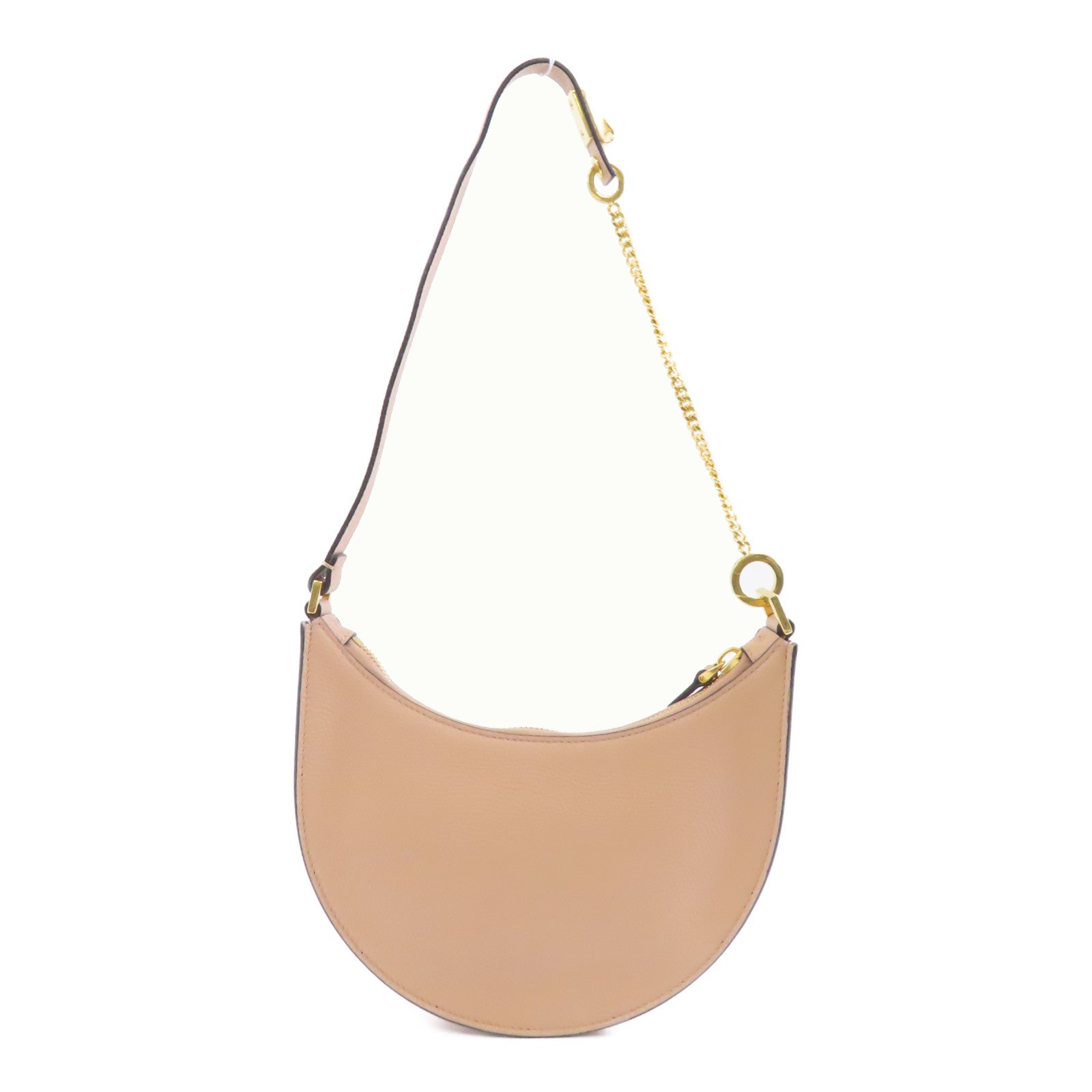 Valentino 牛皮皮革Shoulder Bag金扣肩背袋杏色
