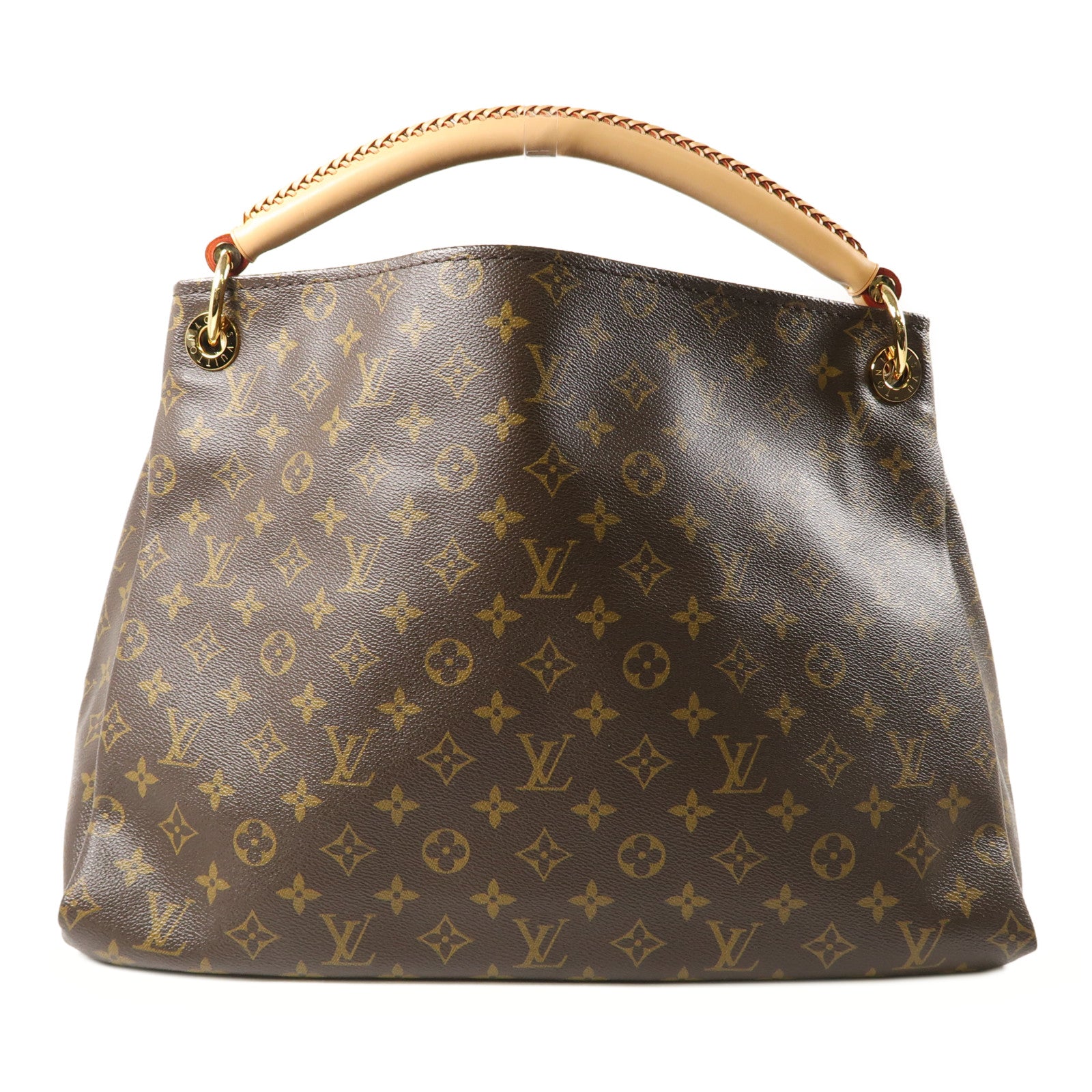 LOUIS VUITTON Monogram Artsy MM金扣肩背袋棕色