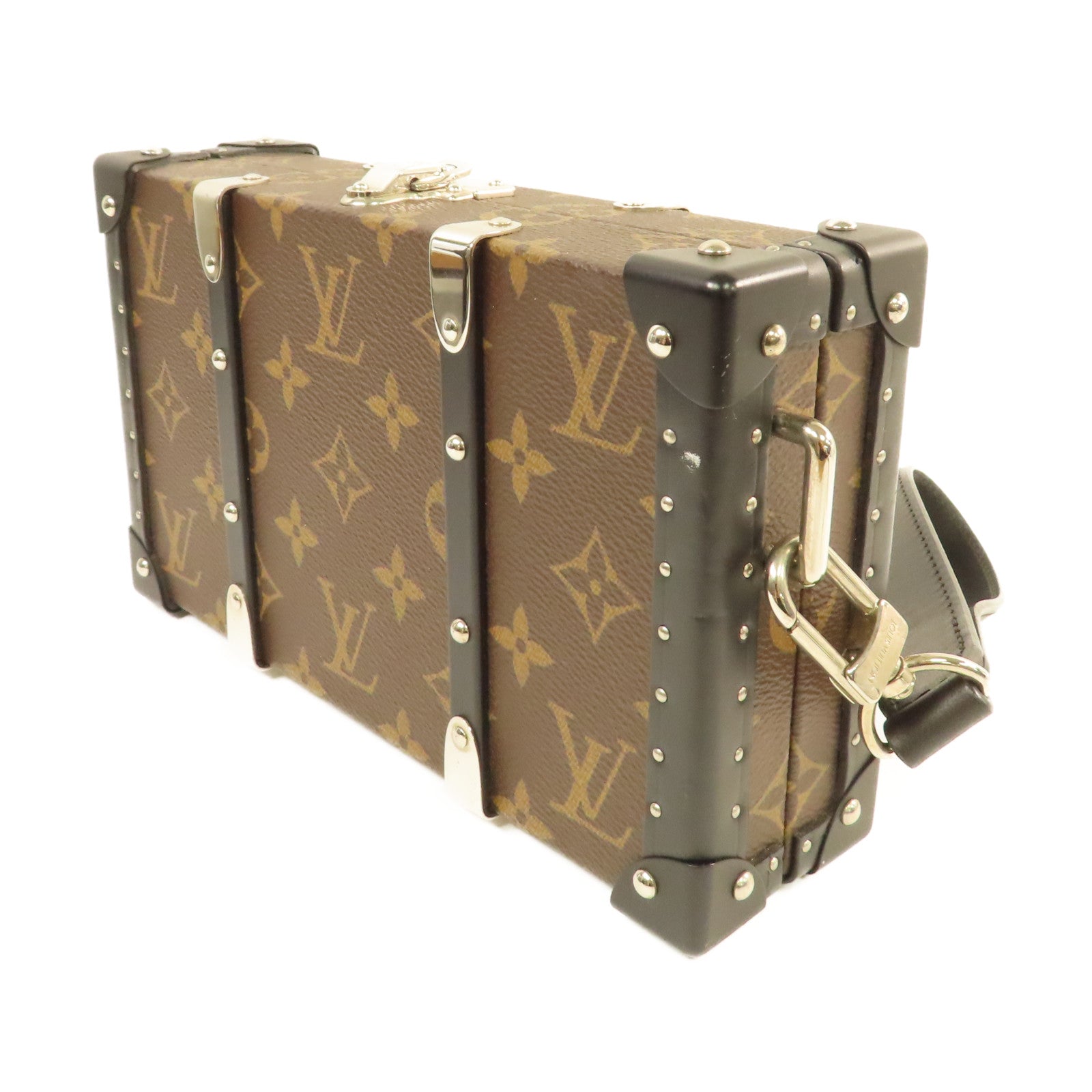 LOUIS VUITTON 【均一特價】Monogram Macassar Wallet Trunk Clutch Pouch銀扣手拿包啡色/黑色