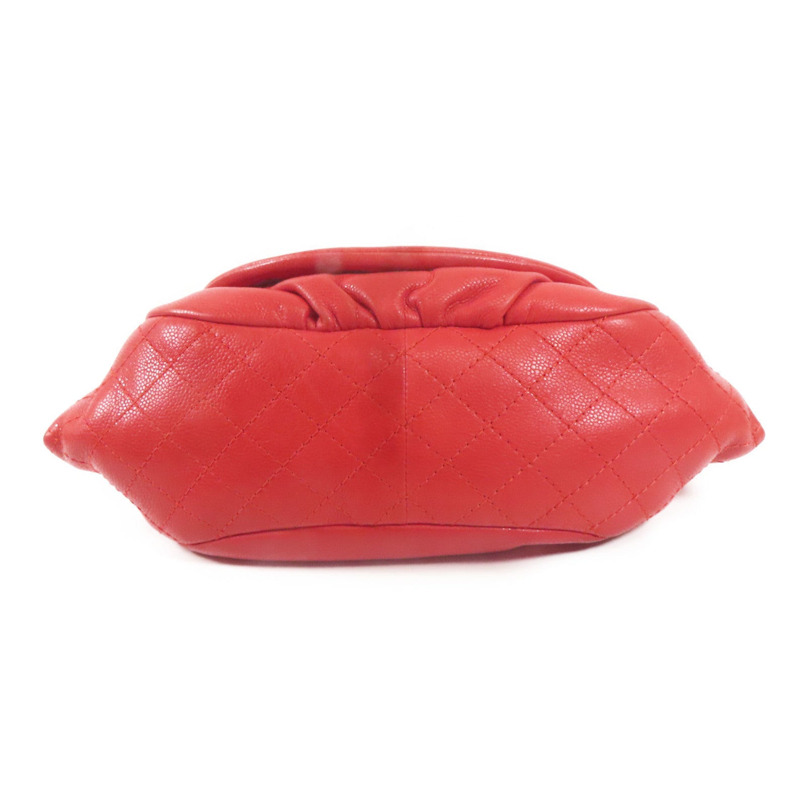 CHANEL 牛皮皮革Shoulder Bag銀扣肩背袋紅色