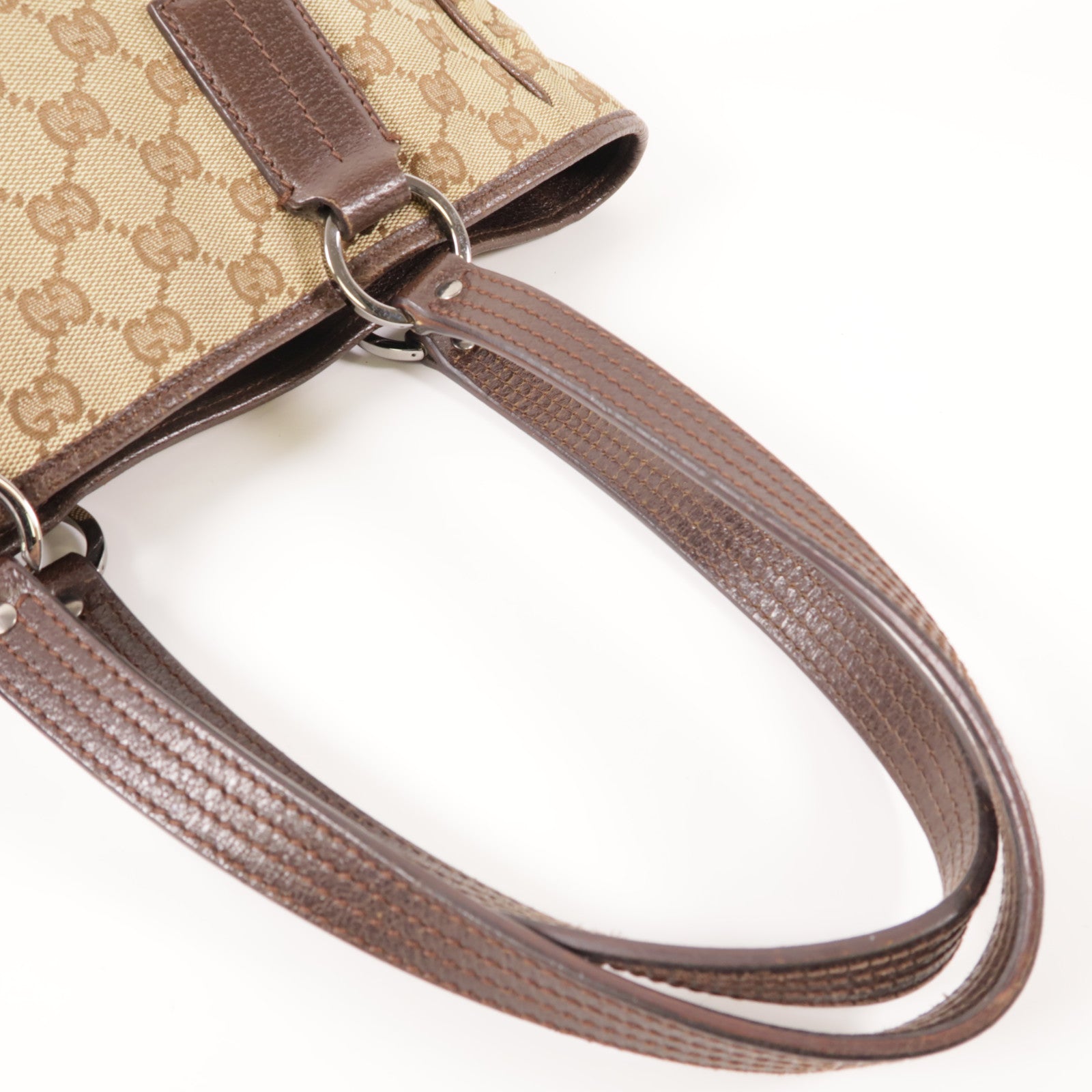 GUCCI 帆布Shoulder Bag銀扣肩背袋