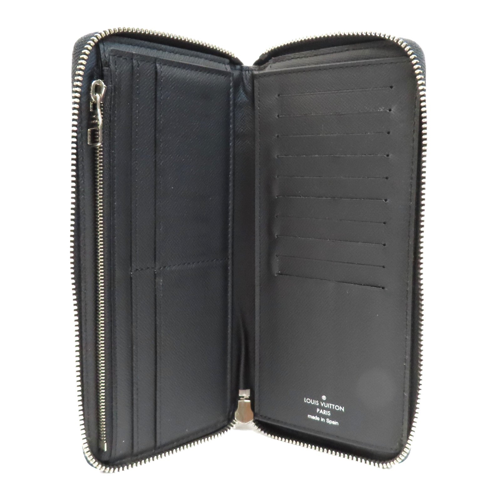LOUIS VUITTON 【激減優惠】Damier Graphite Zippy Vertical Long Wallet銀扣拉鍊長錢包黑色