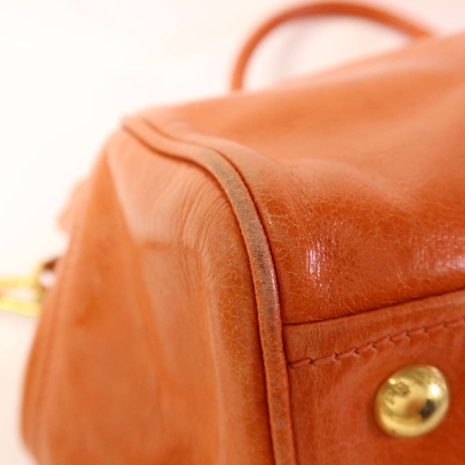 PRADA 牛皮皮革2 Way Shoulder Bag金扣手挽肩背兩用袋