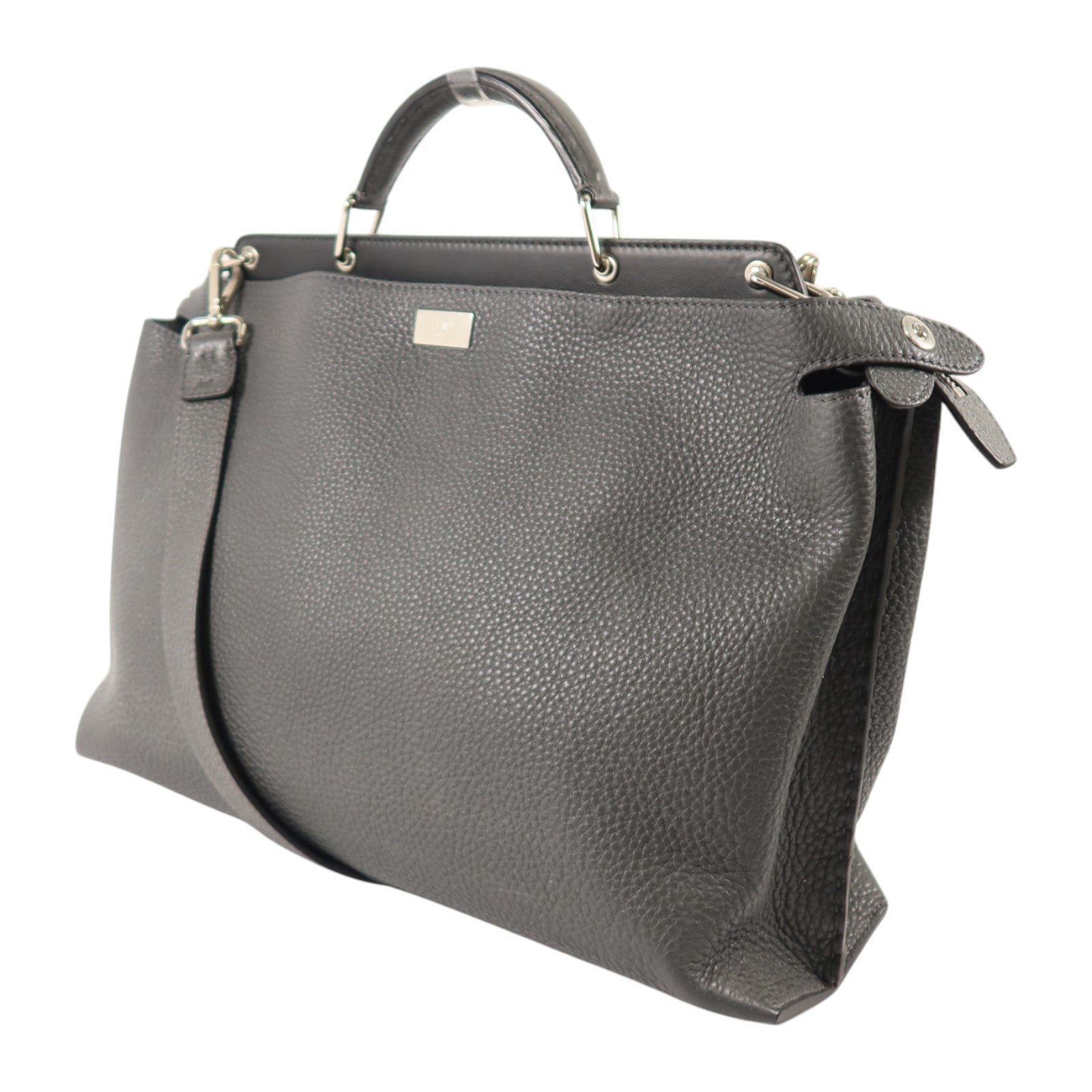 FENDI 牛皮皮革Peekaboo Iseeu銀扣手挽肩背兩用袋