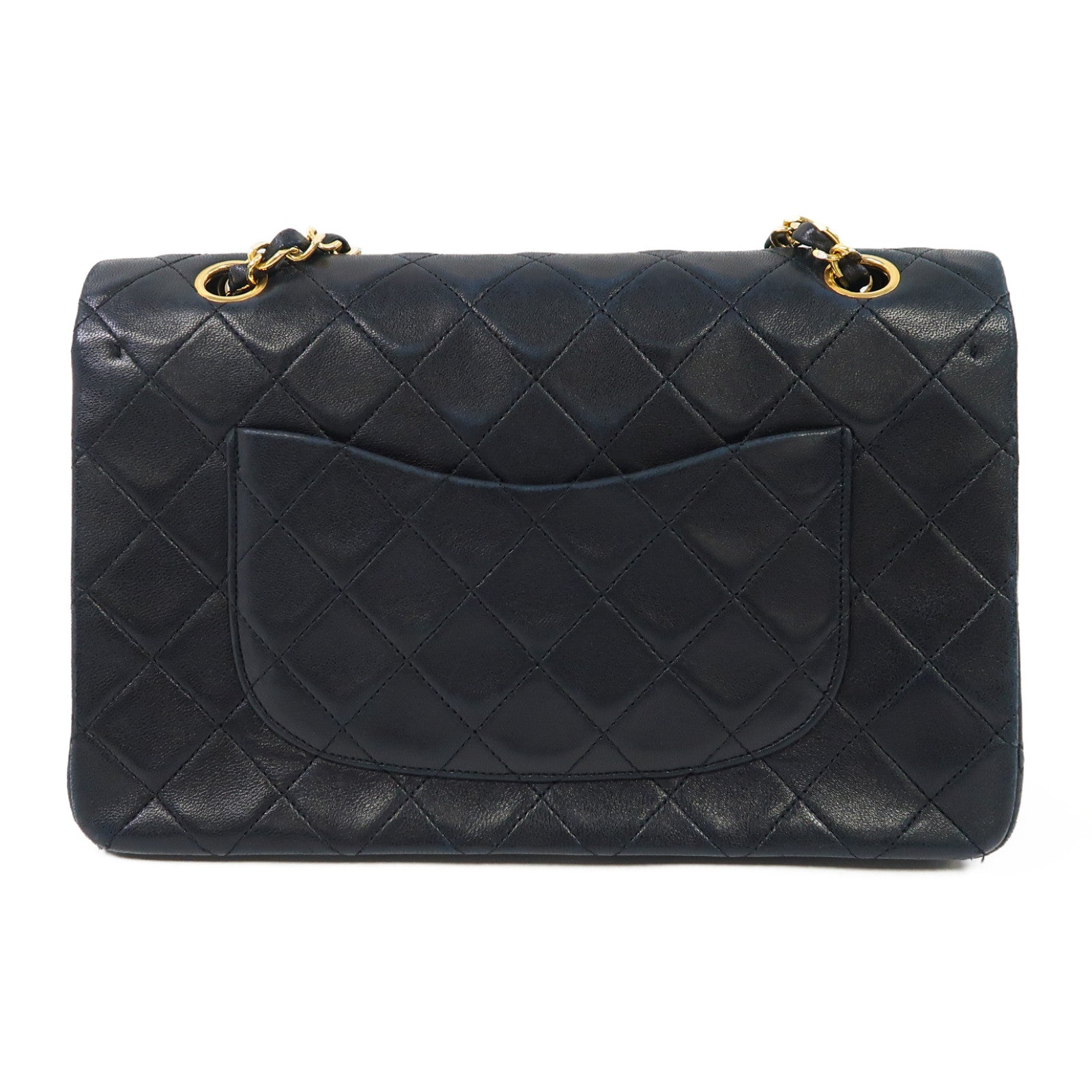 CHANEL 菱格羊皮皮革Vintage Classic Bag金扣鏈帶肩背袋黑色