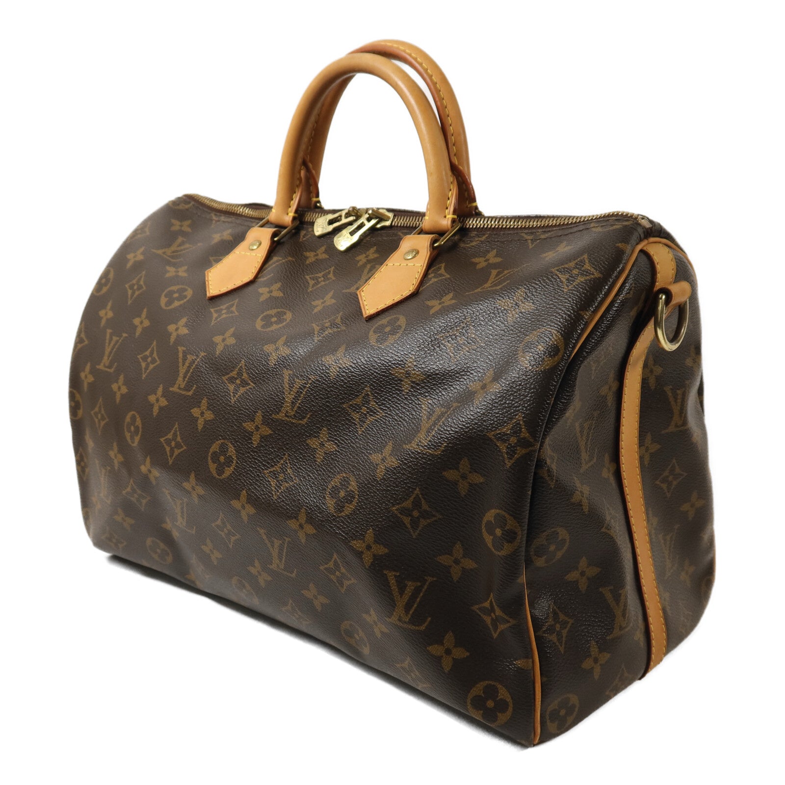 LOUIS VUITTON Monogram Speedy Bandouliere 35金扣手挽肩背兩用袋