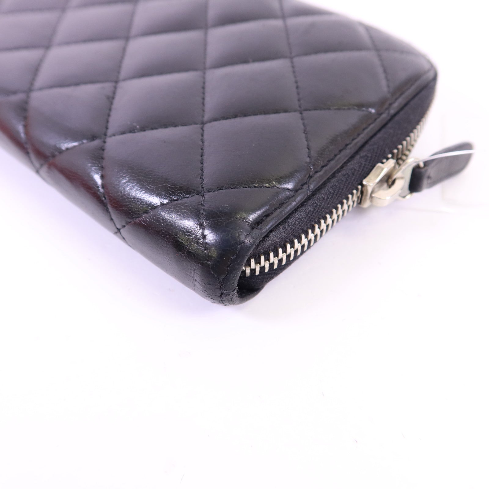 CHANEL 羊皮皮革Long Wallet銀扣長錢包