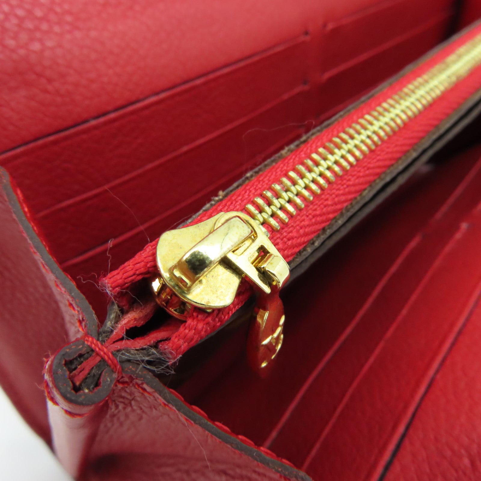 LOUIS VUITTON 【激減優惠】Monogram Pallas Long Wallet金扣長錢包啡色/紅色