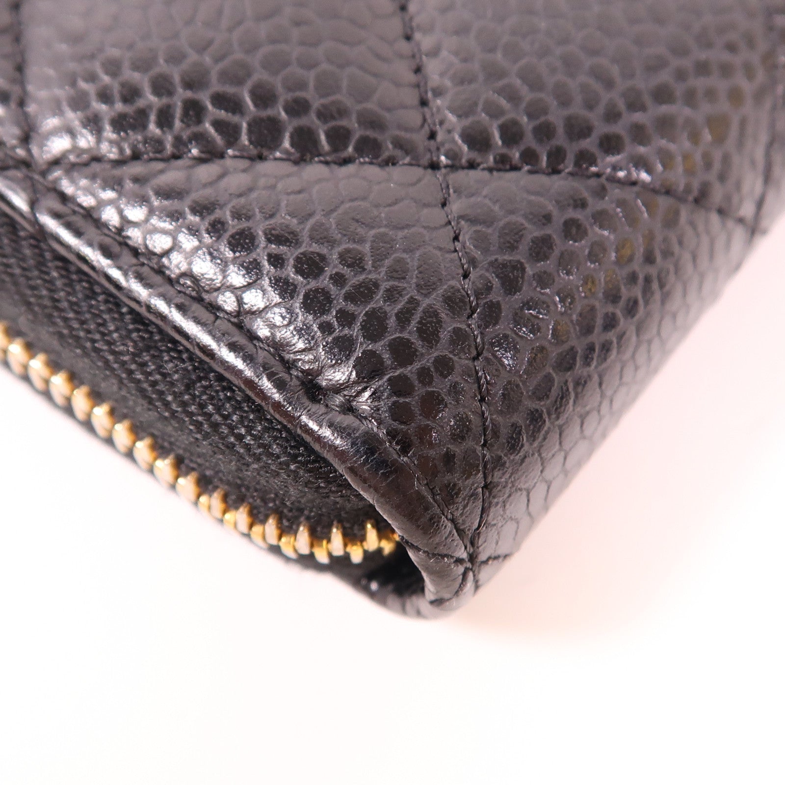 CHANEL 牛皮皮革Long Wallet金扣長錢包