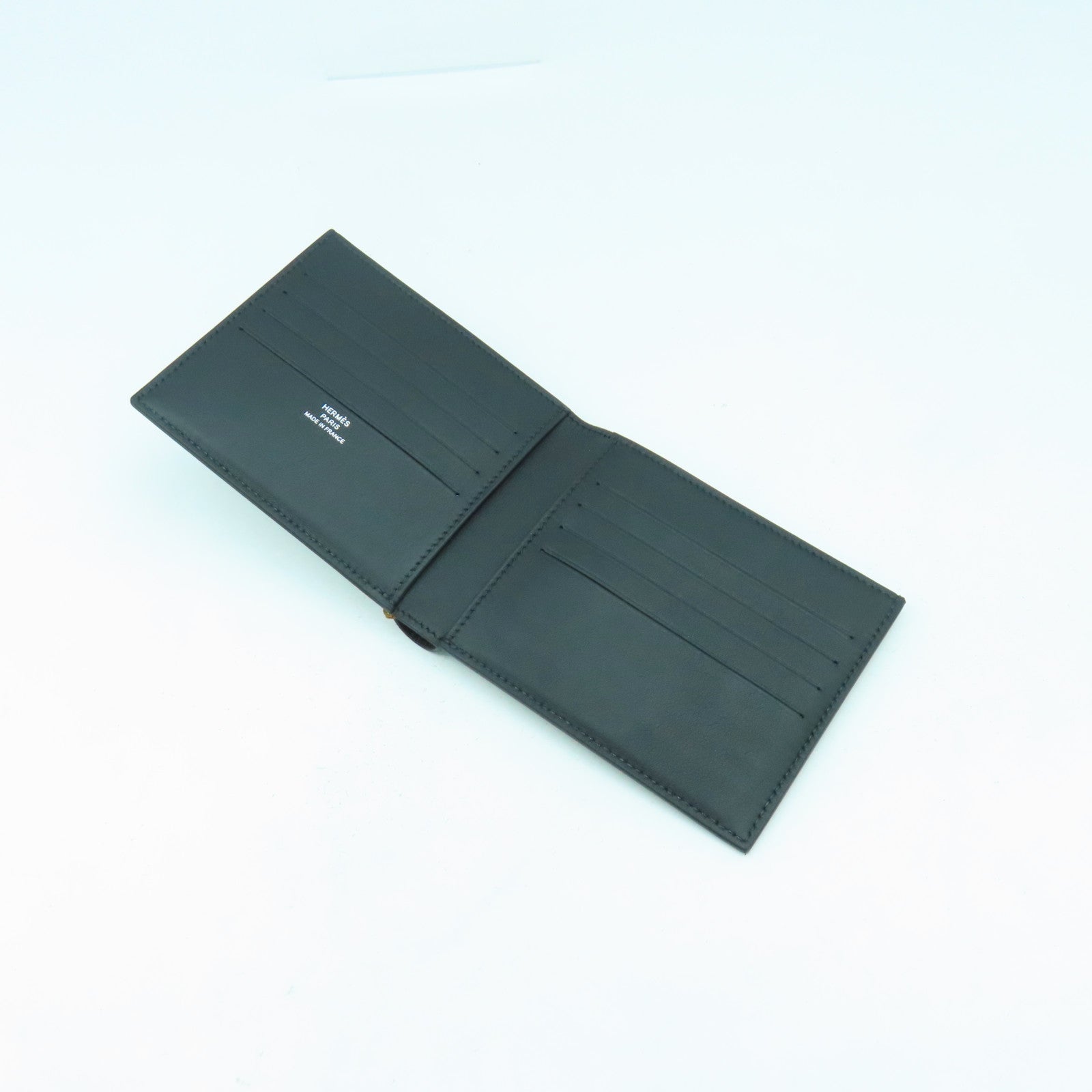 HERMES 【清倉大減價】Swift皮革Citizen Twill Compact錢包黑色